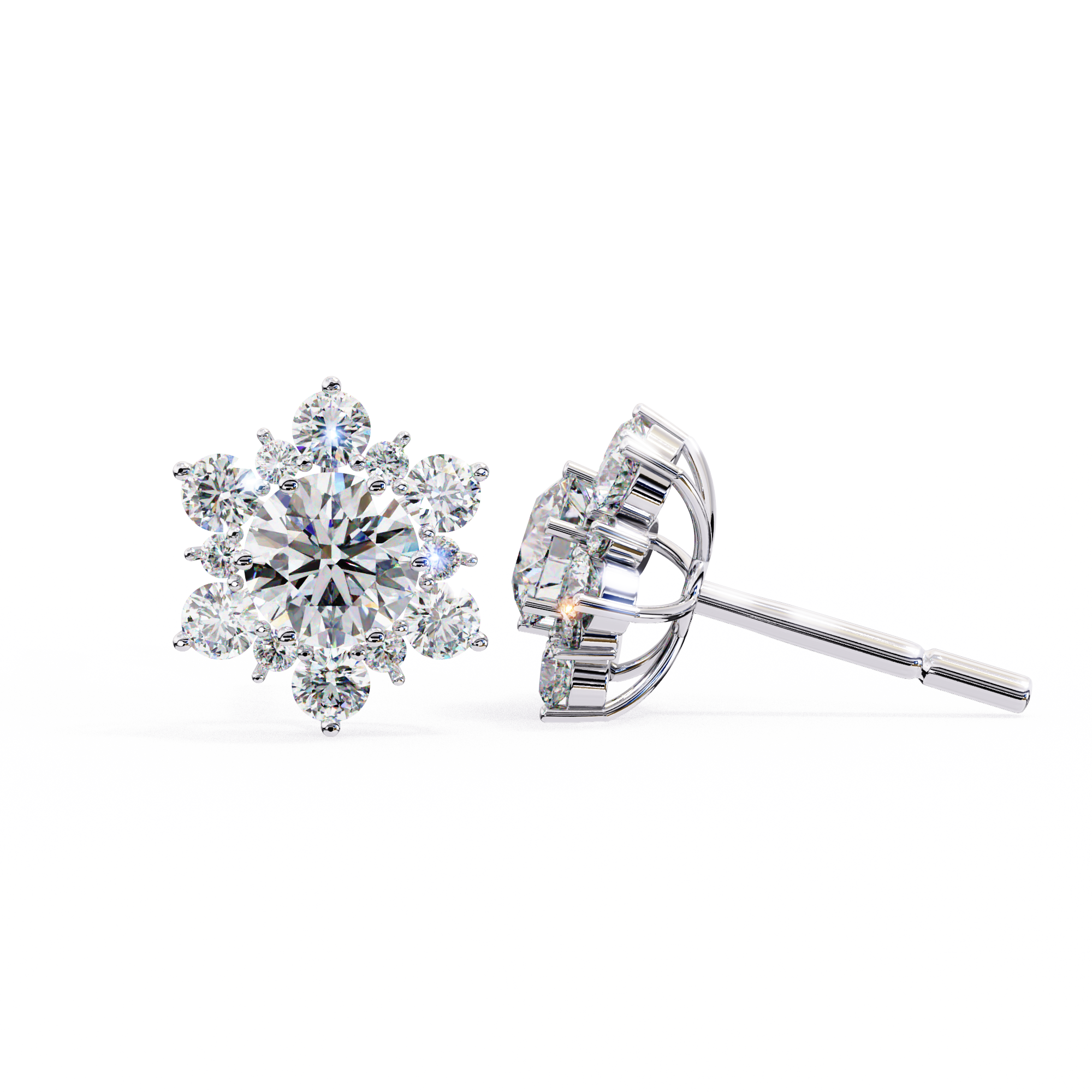 Radiant Wave Diamond Earrings