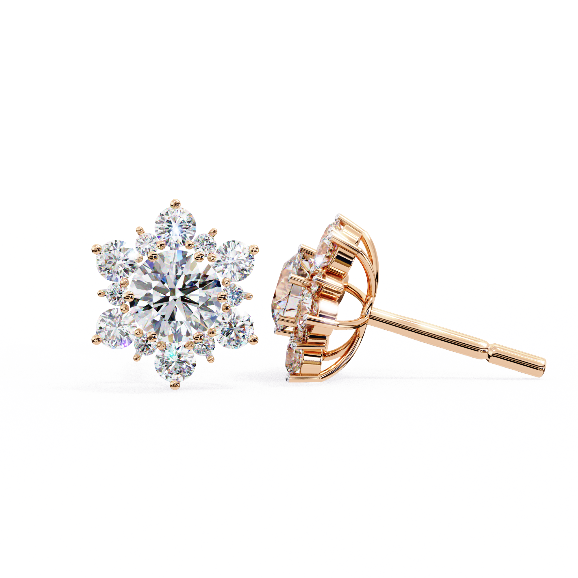 Radiant Wave Diamond Earrings