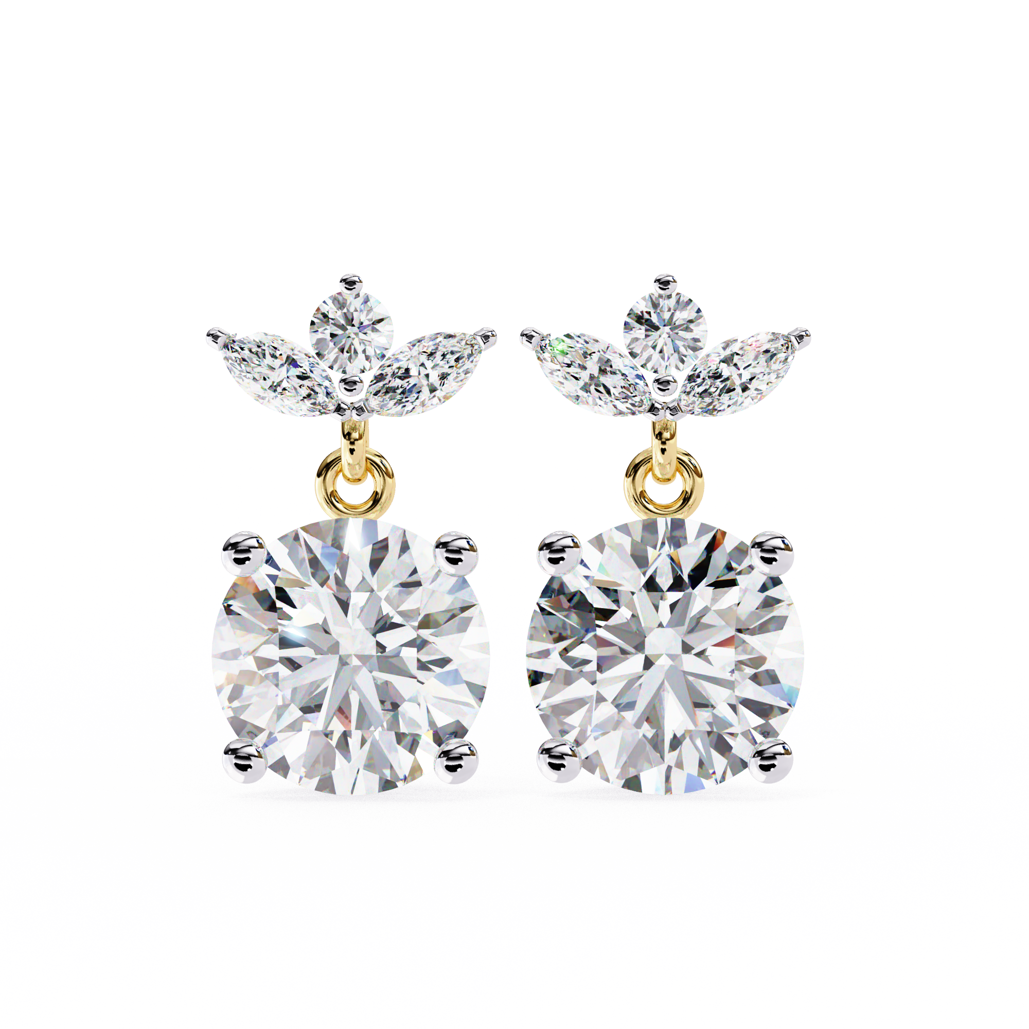 Solar Halo Diamond Earrings