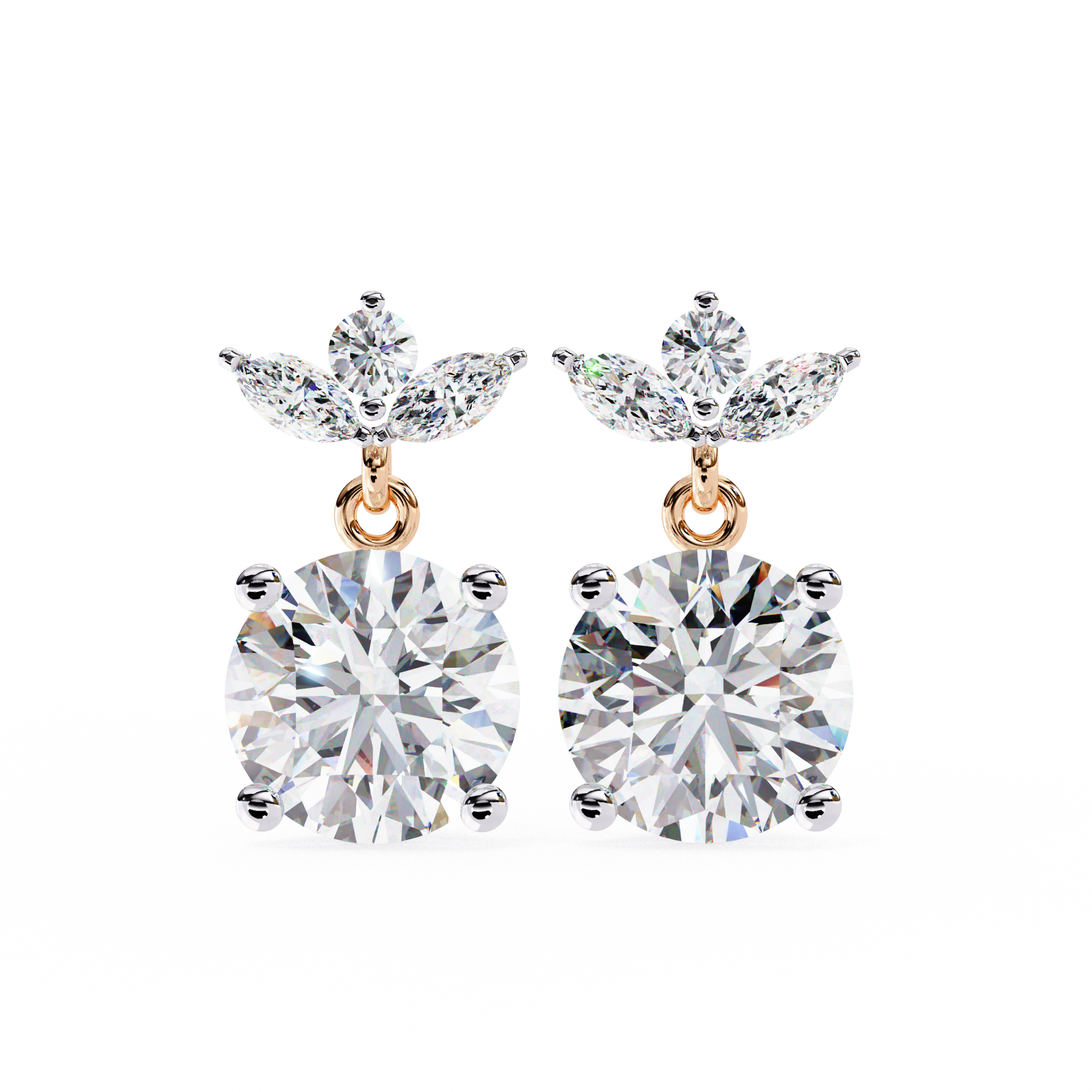 Solar Halo Diamond Earrings
