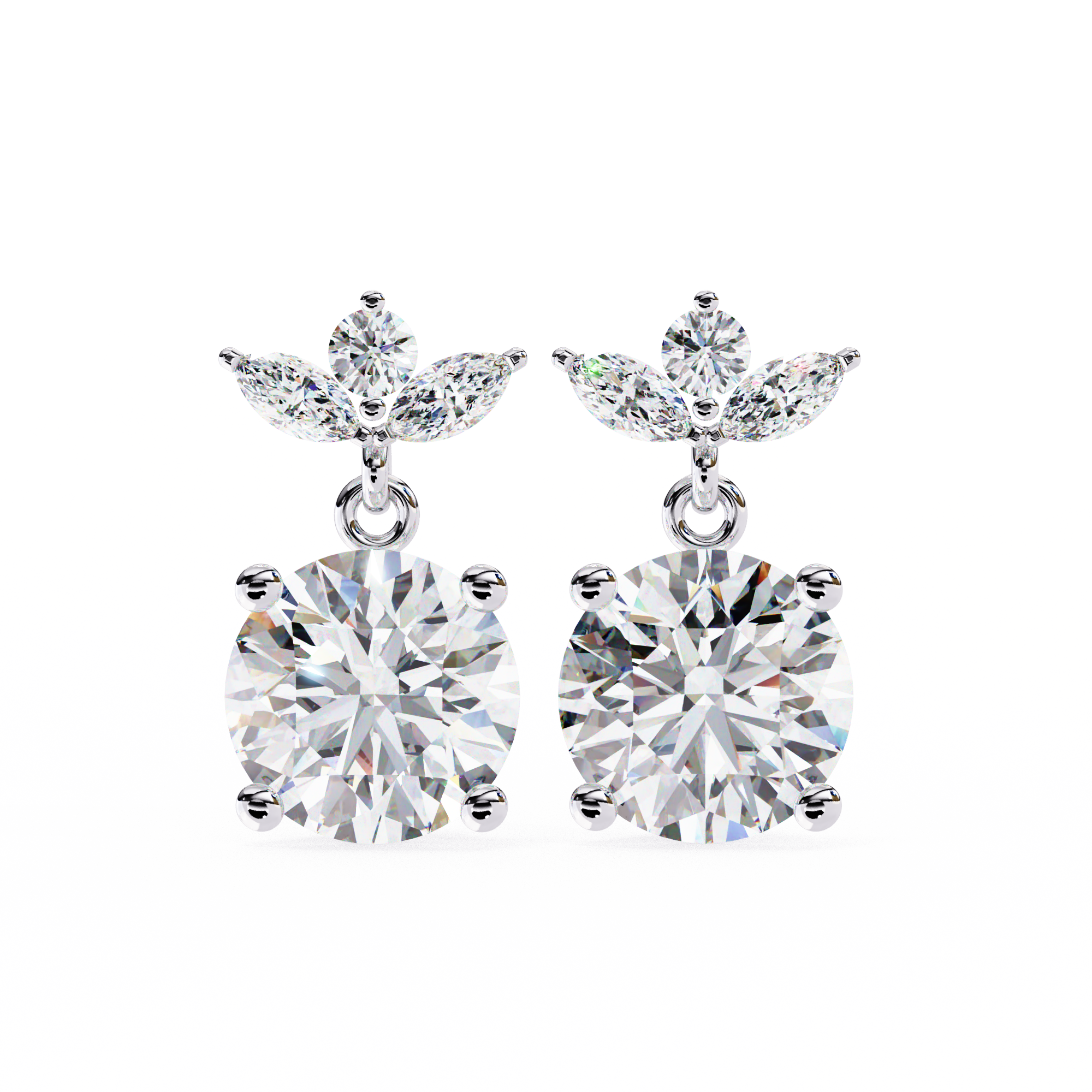 Solar Halo Diamond Earrings