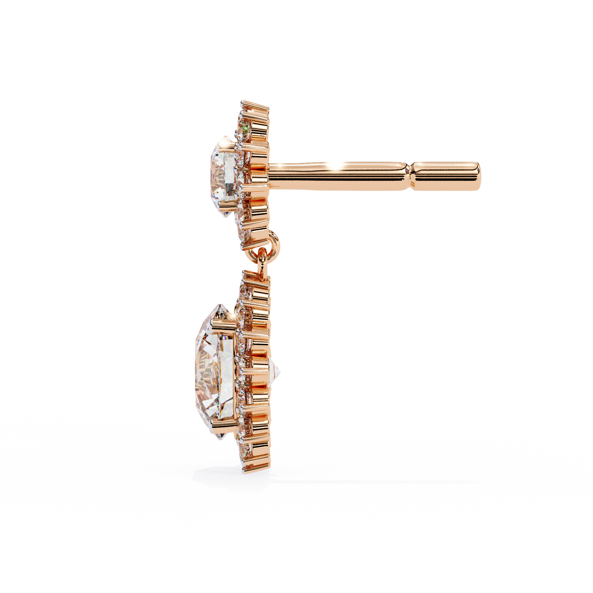 Crimson Twist Diamond Earrings