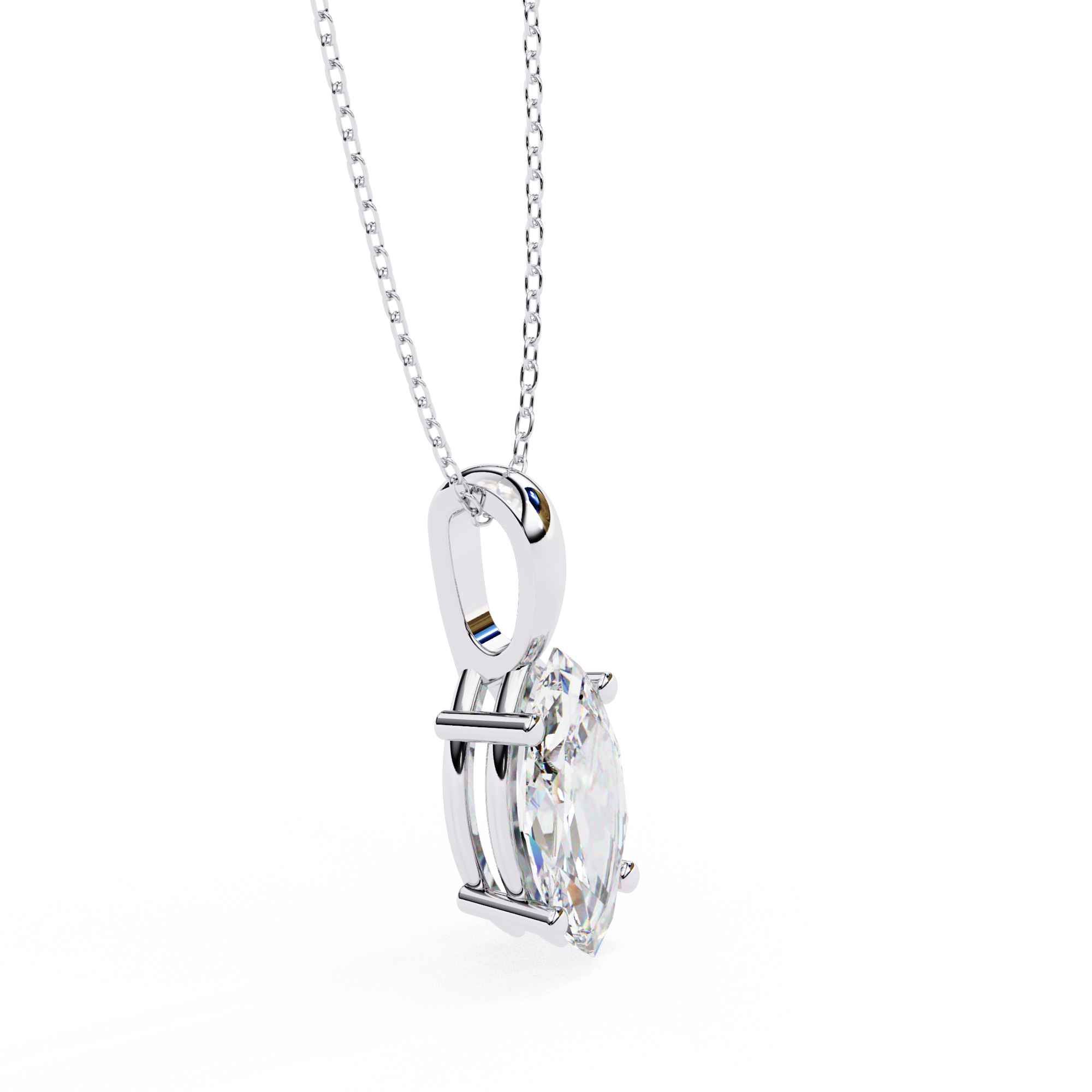 Serene Flame Diamond Pendant