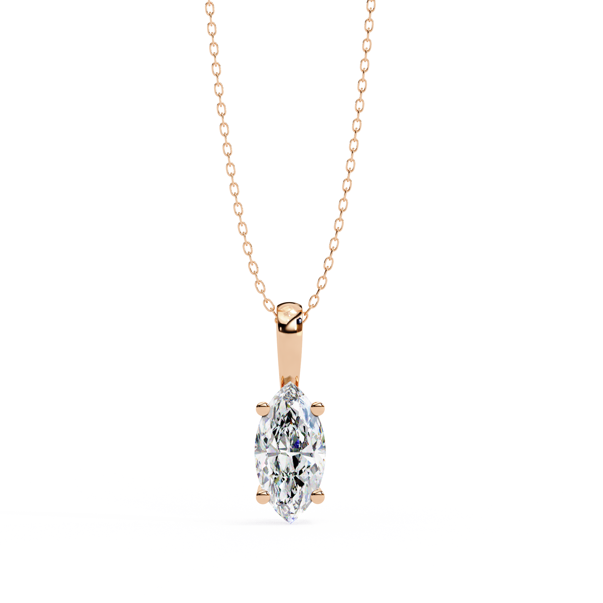 Serene Flame Diamond Pendant