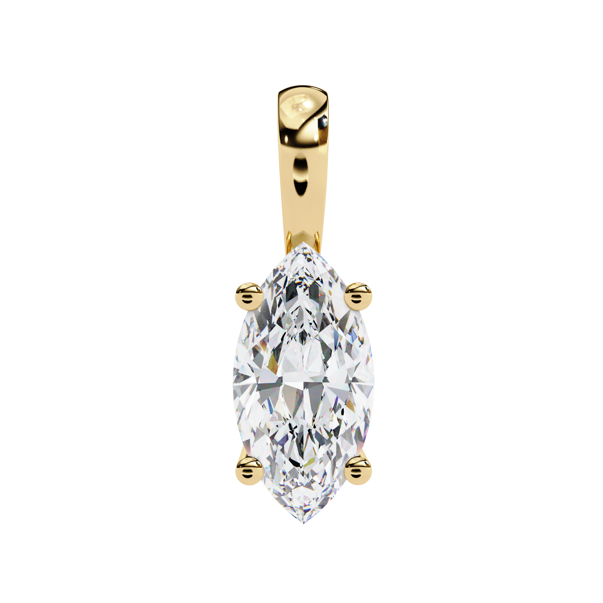 Serene Flame Diamond Pendant