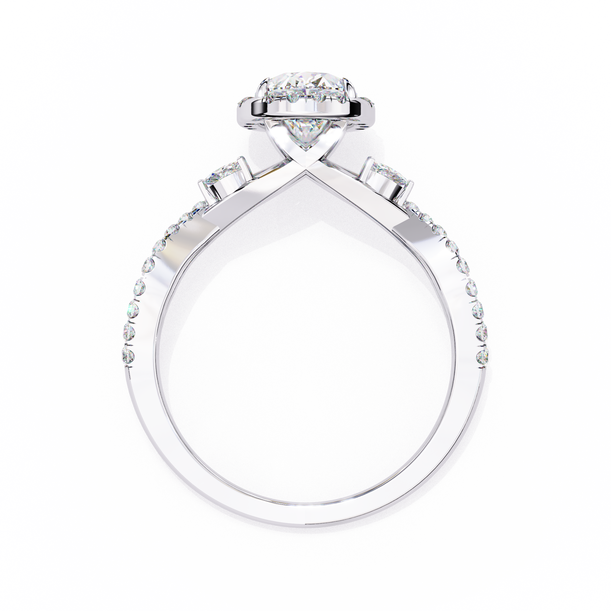 Crystal Halo Diamond Ring