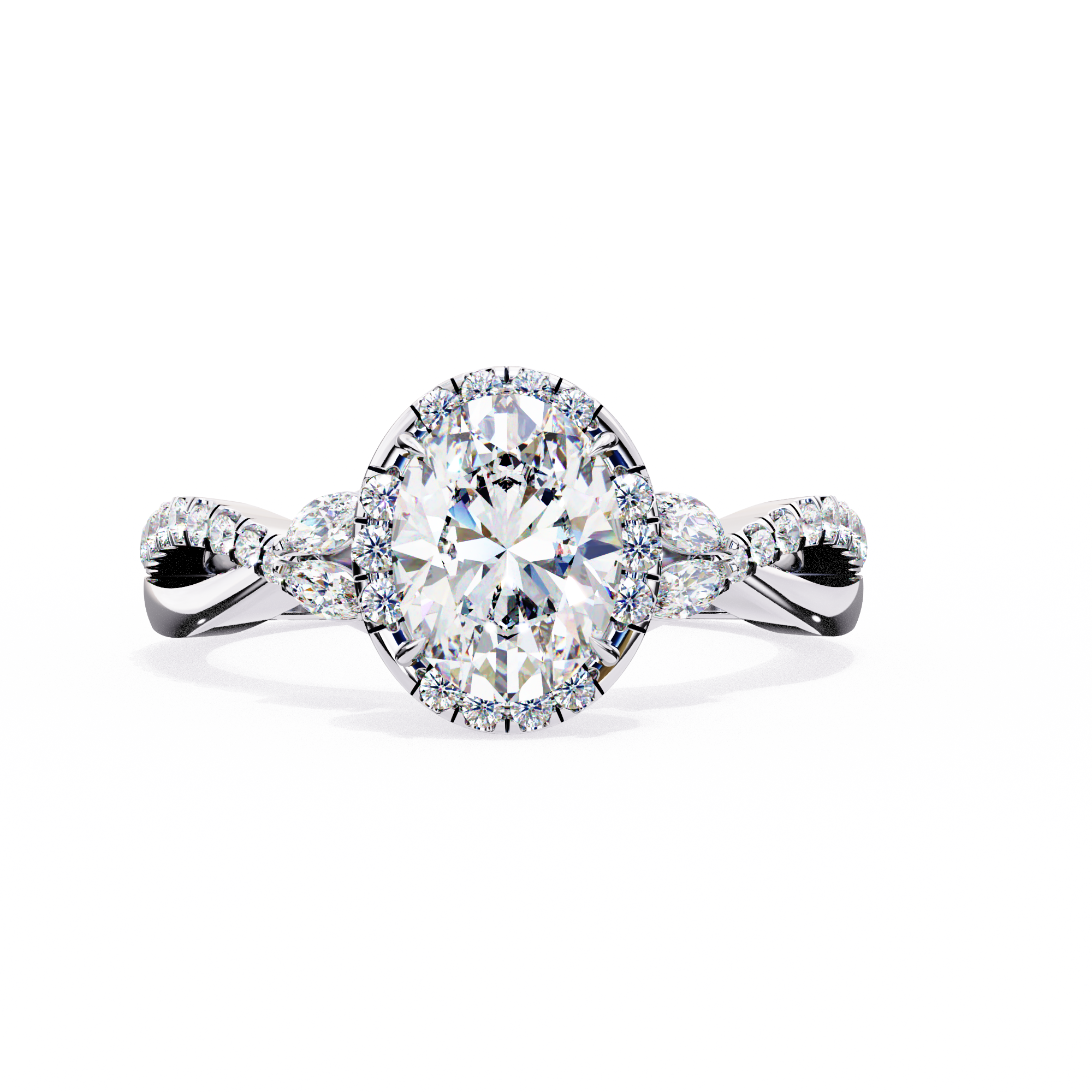 Crystal Halo Diamond Ring