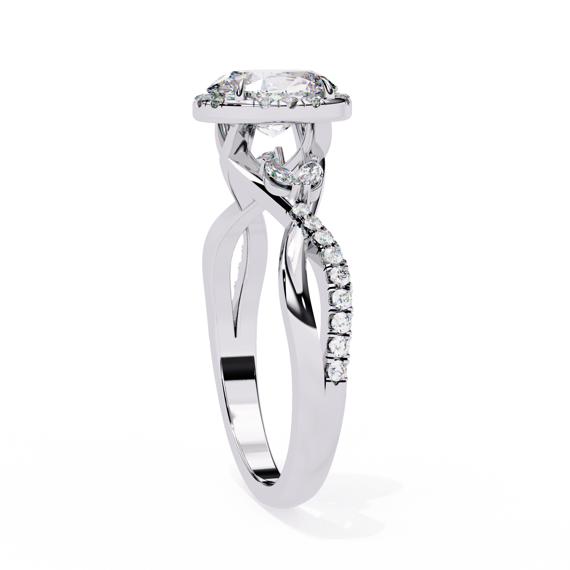 Crystal Halo Diamond Ring