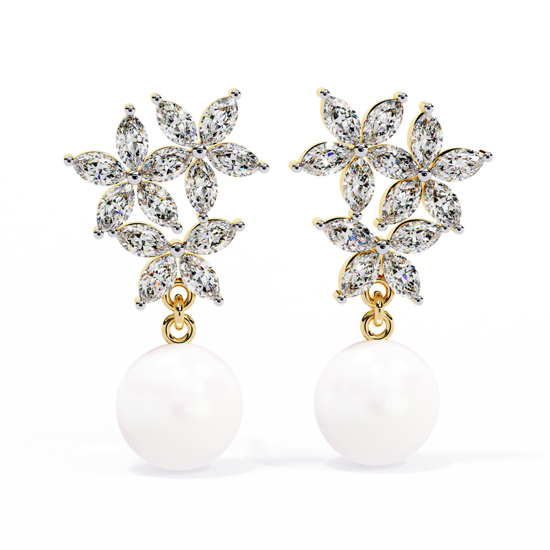 Celeste Line Pearl Earrings