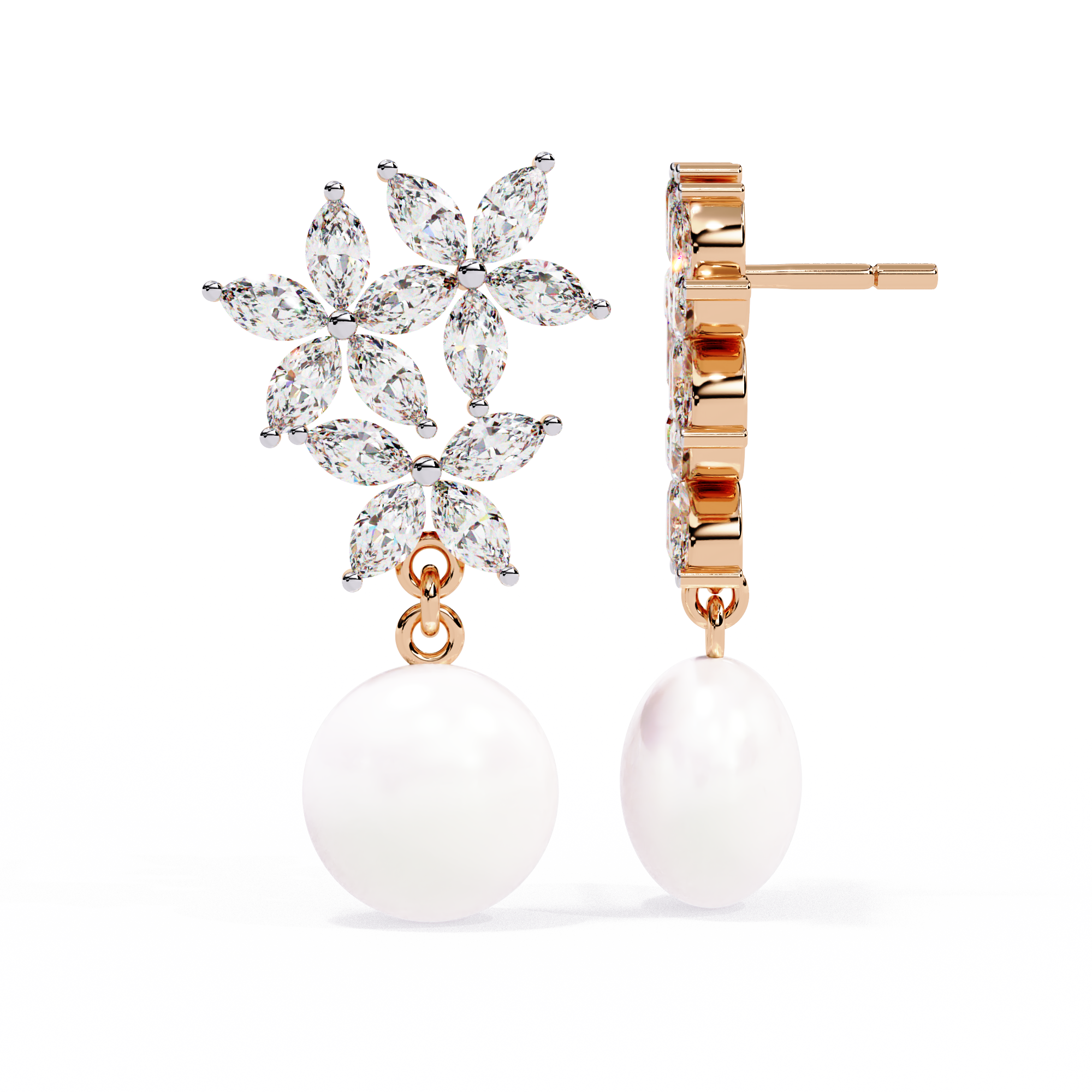Celeste Line Pearl Earrings