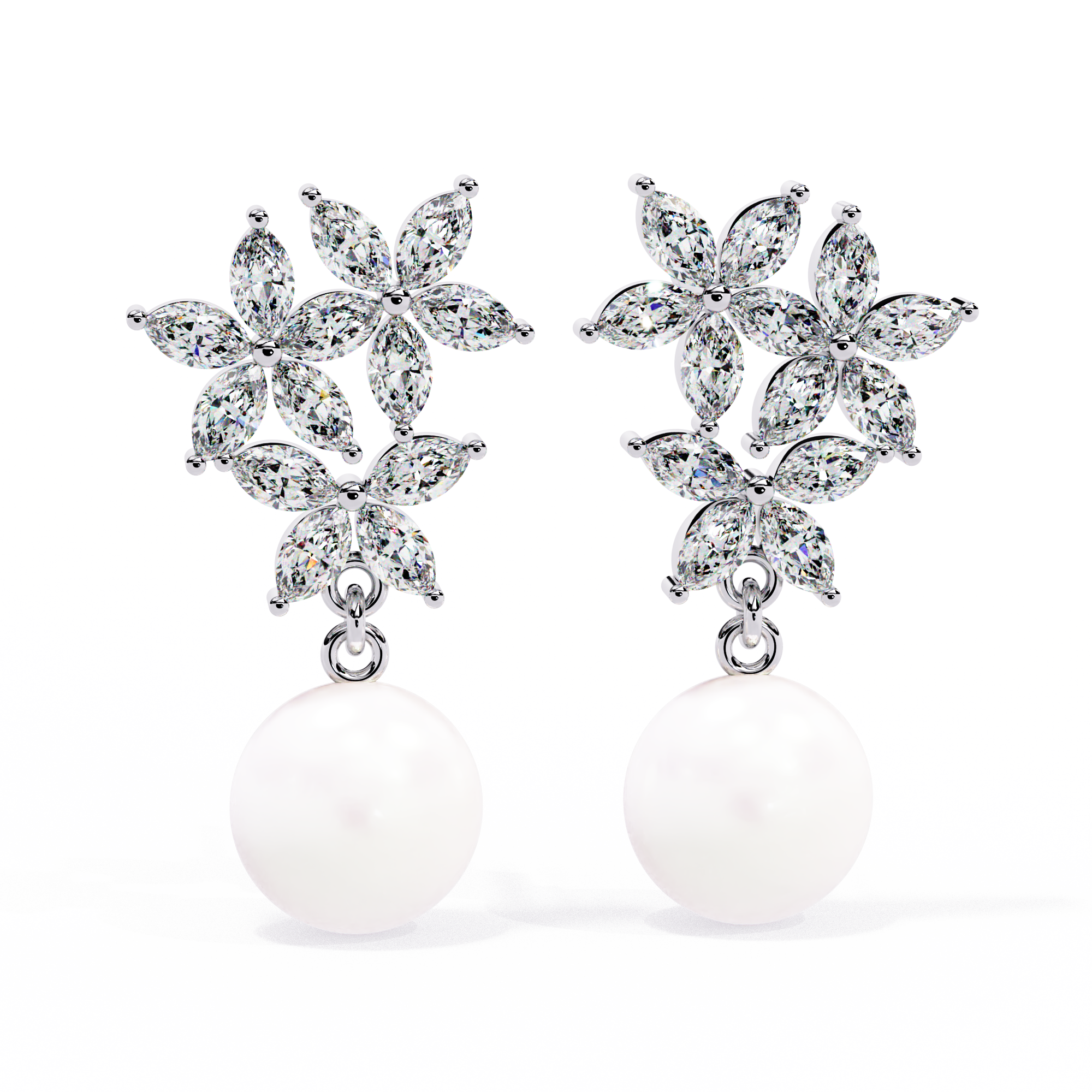 Celeste Line Pearl Earrings