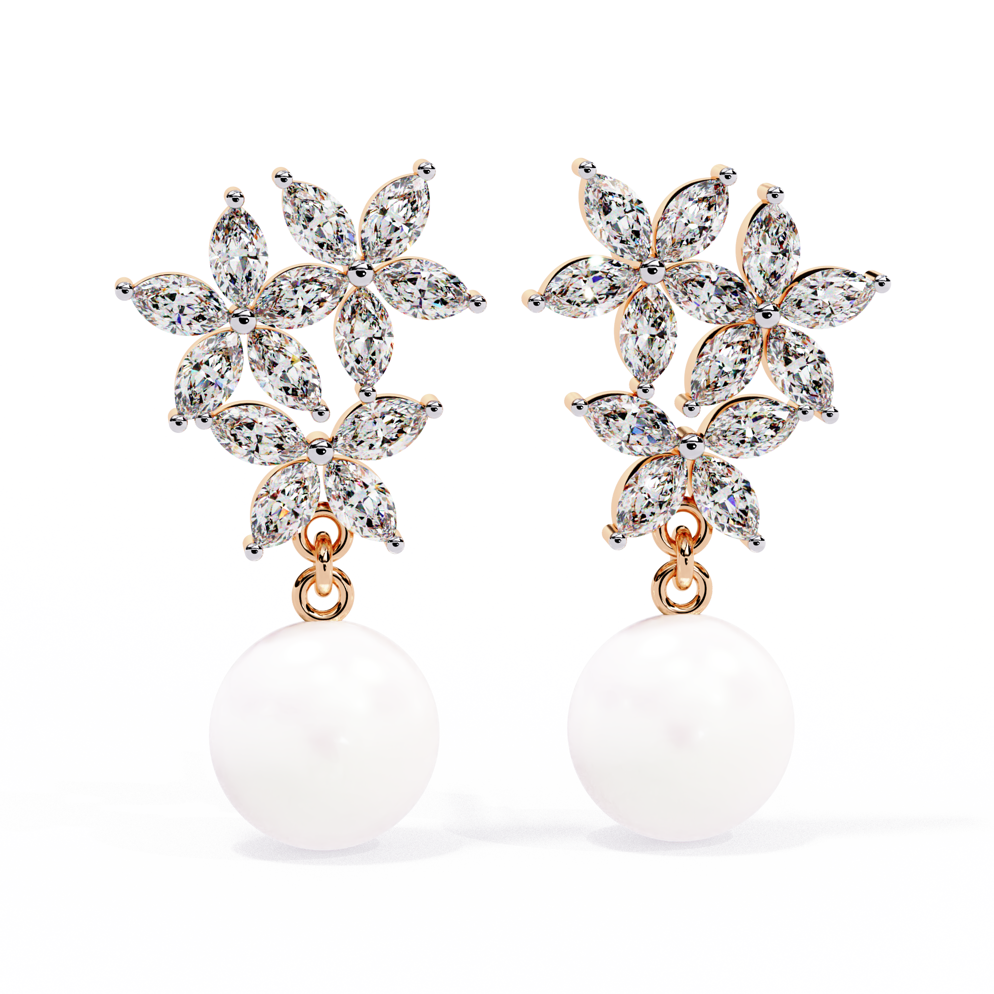 Celeste Line Pearl Earrings