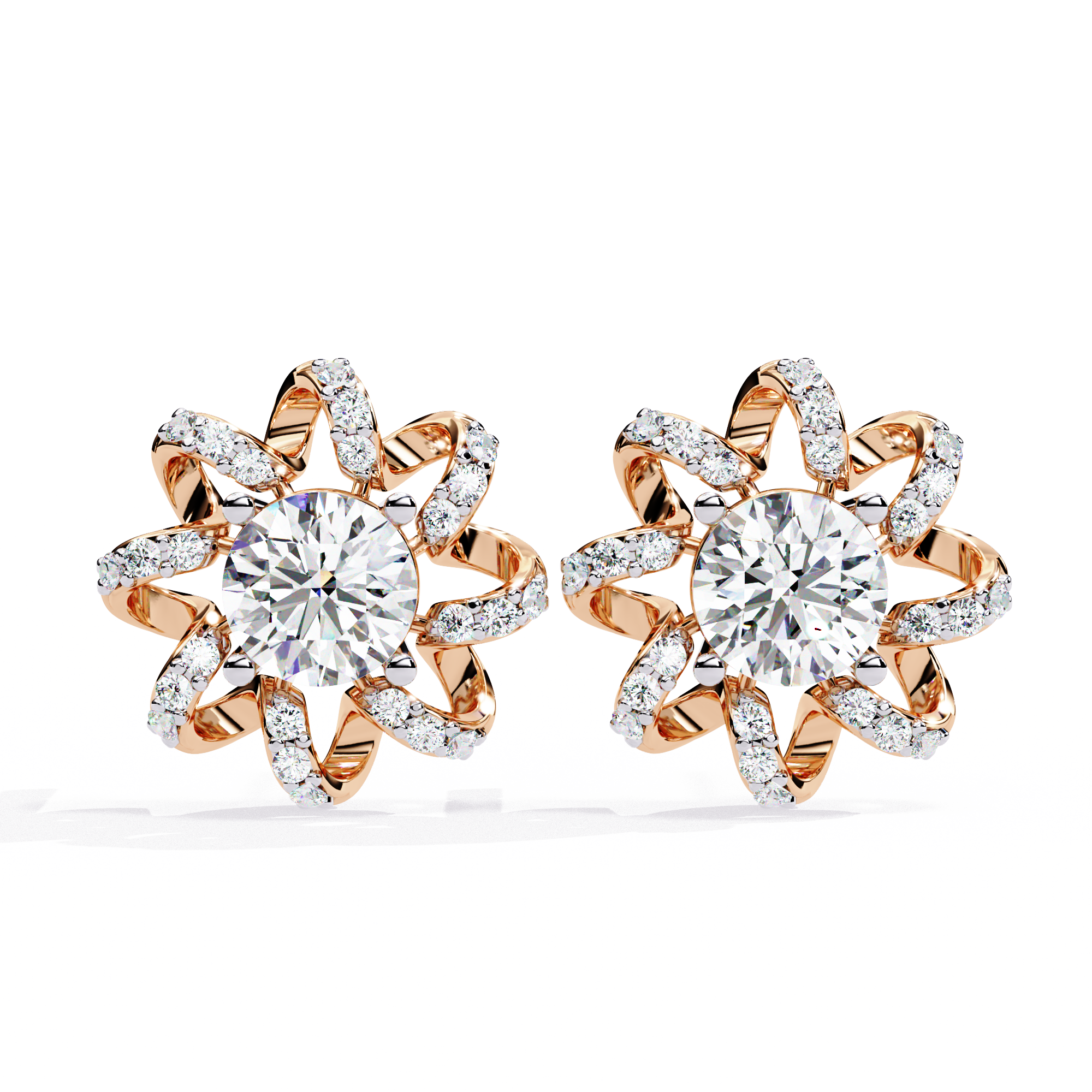 Halo Fall Diamond Earrings