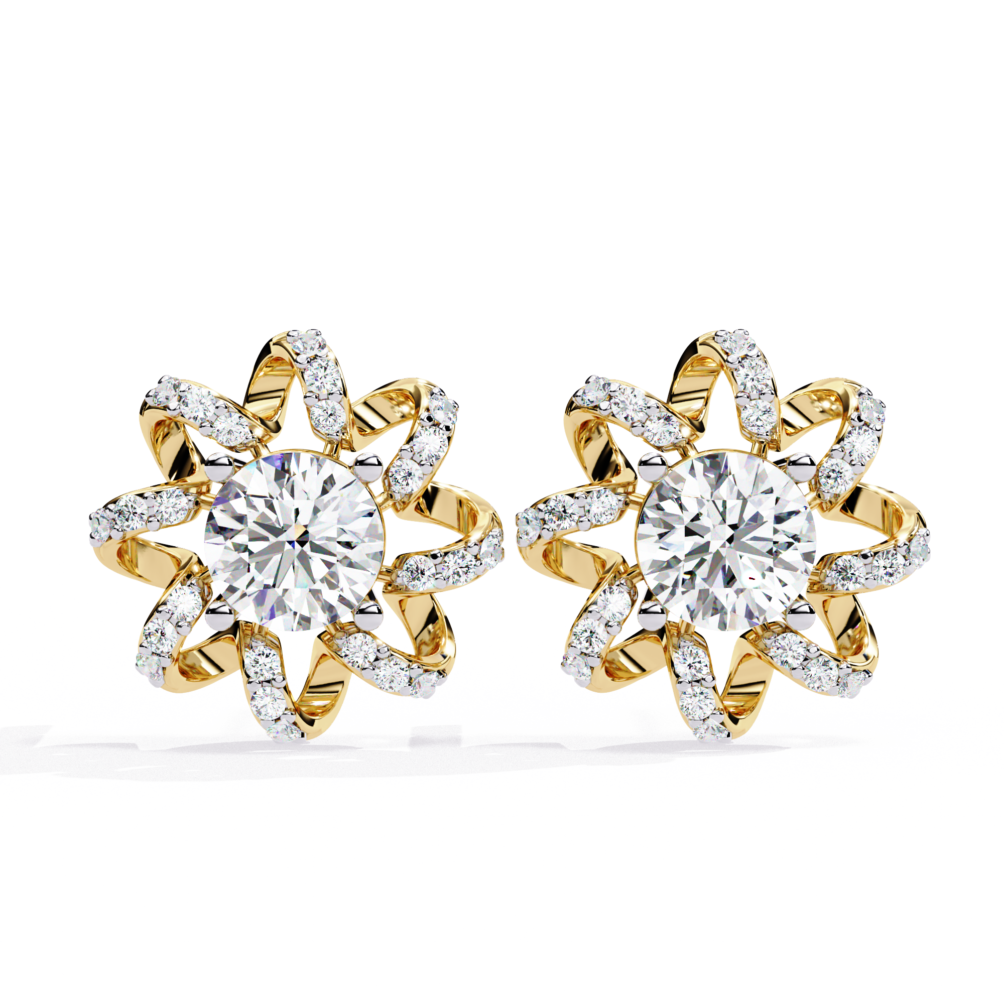 Halo Fall Diamond Earrings