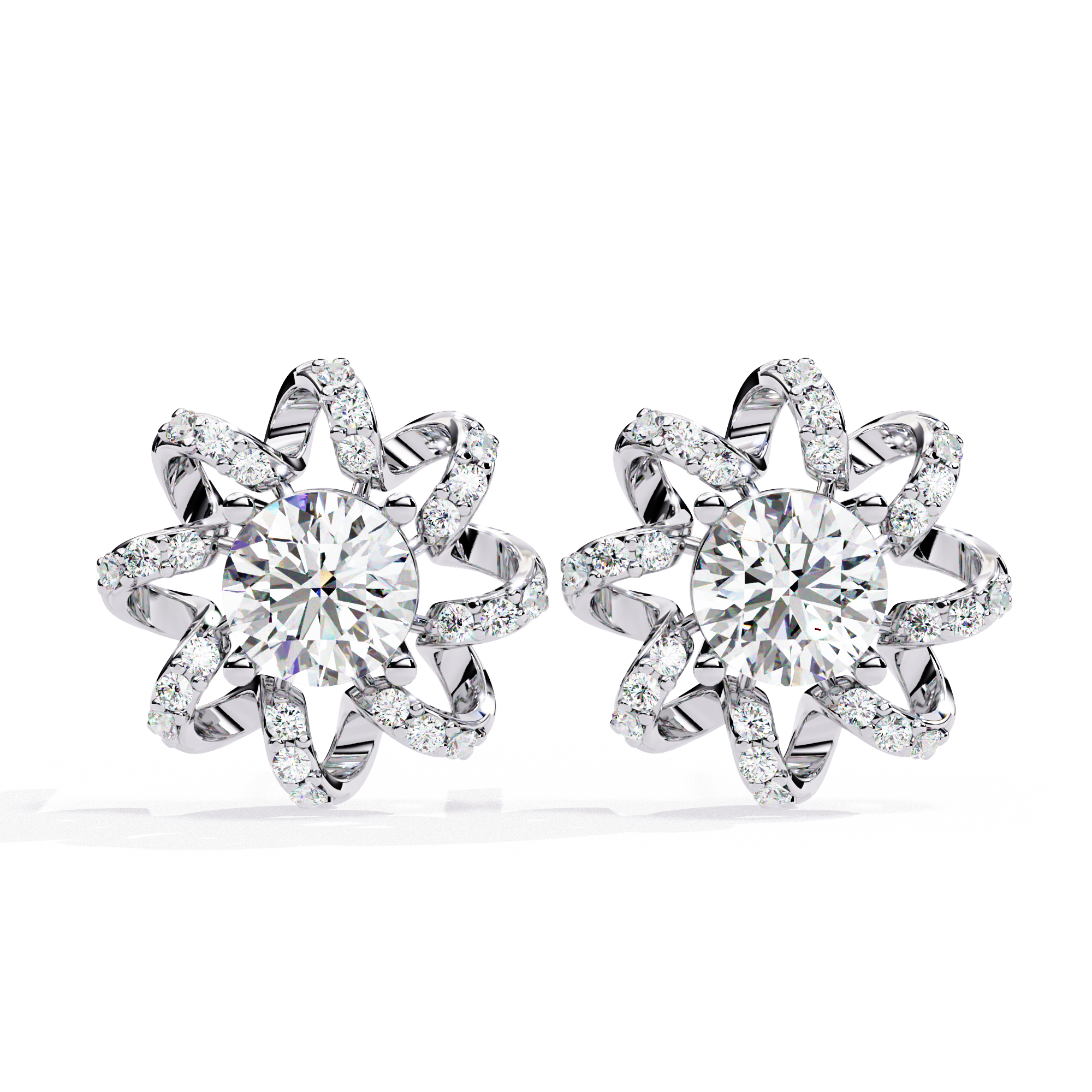 Halo Fall Diamond Earrings