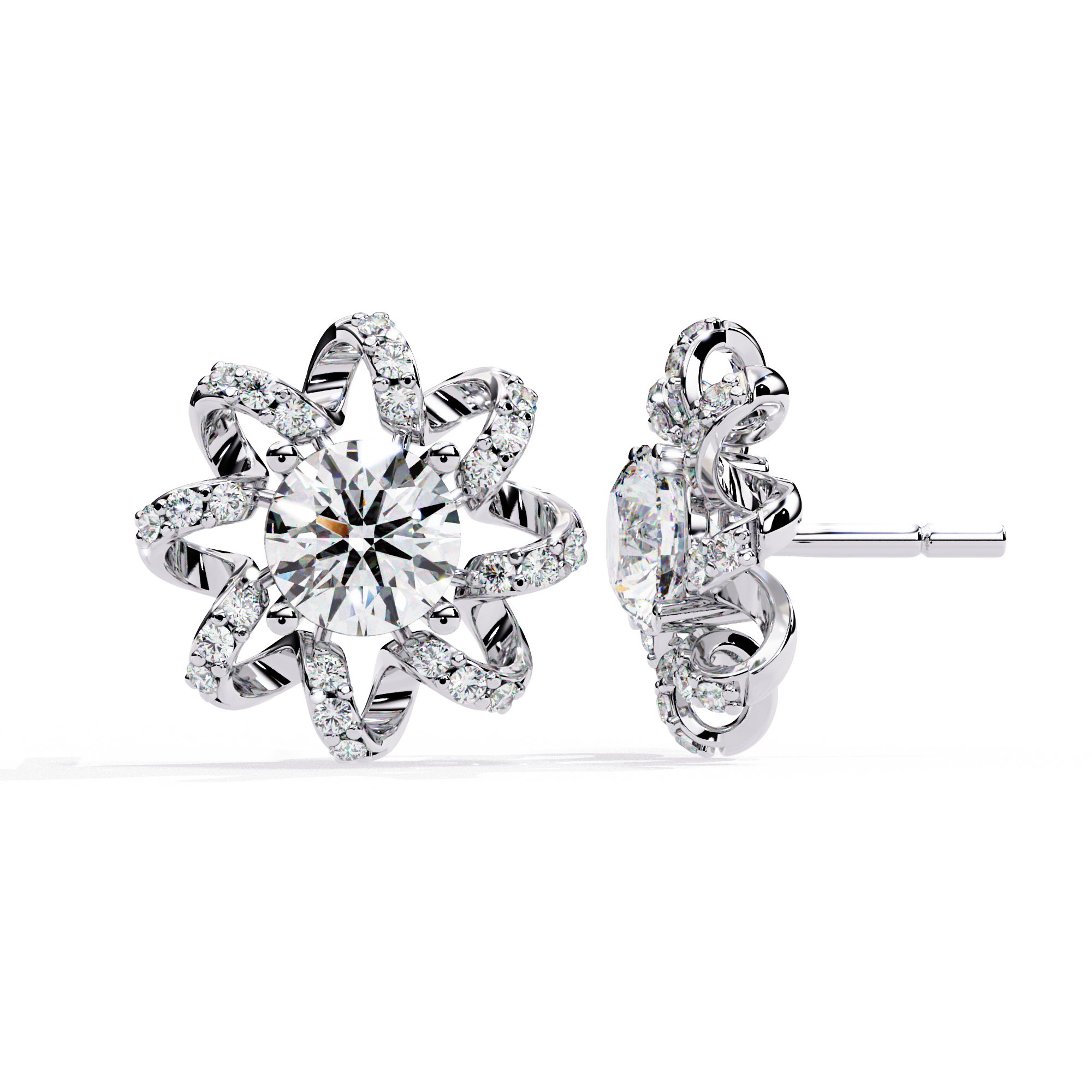 Halo Fall Diamond Earrings