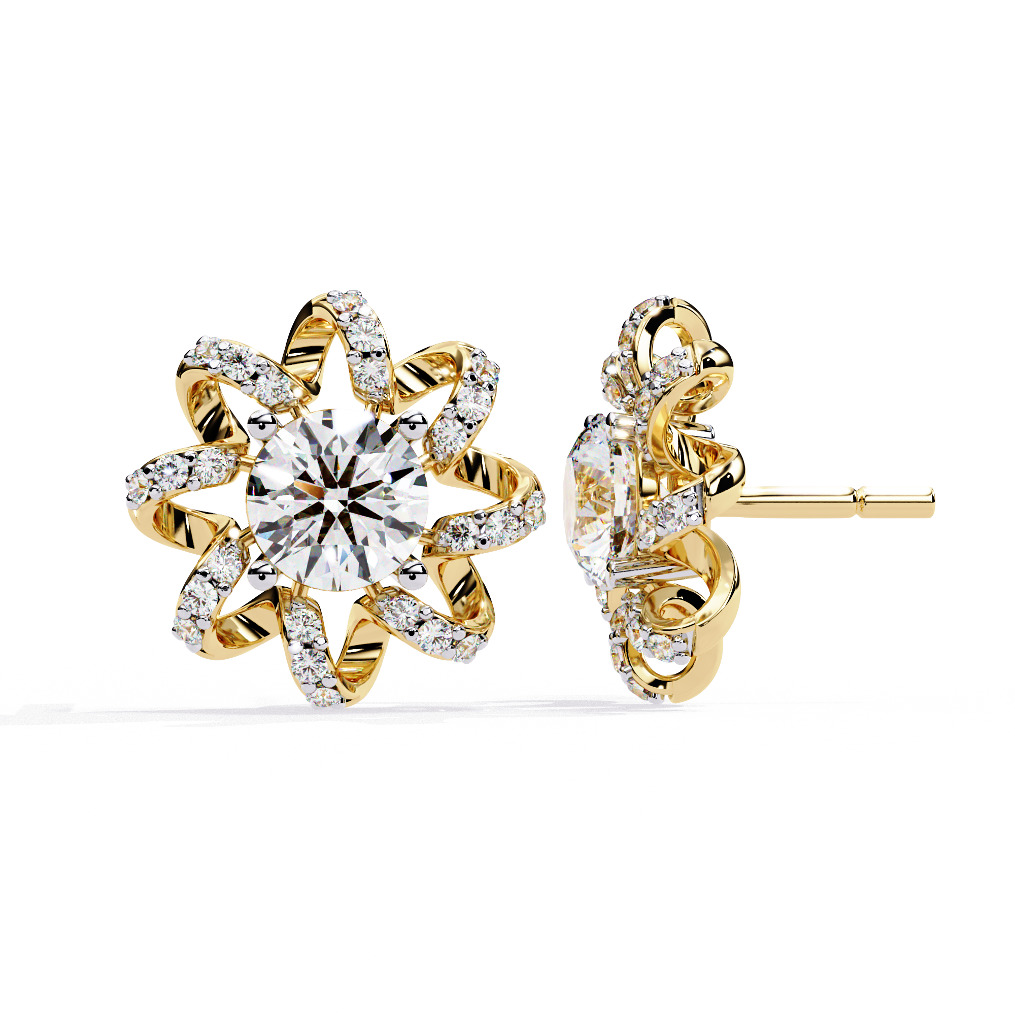 Halo Fall Diamond Earrings