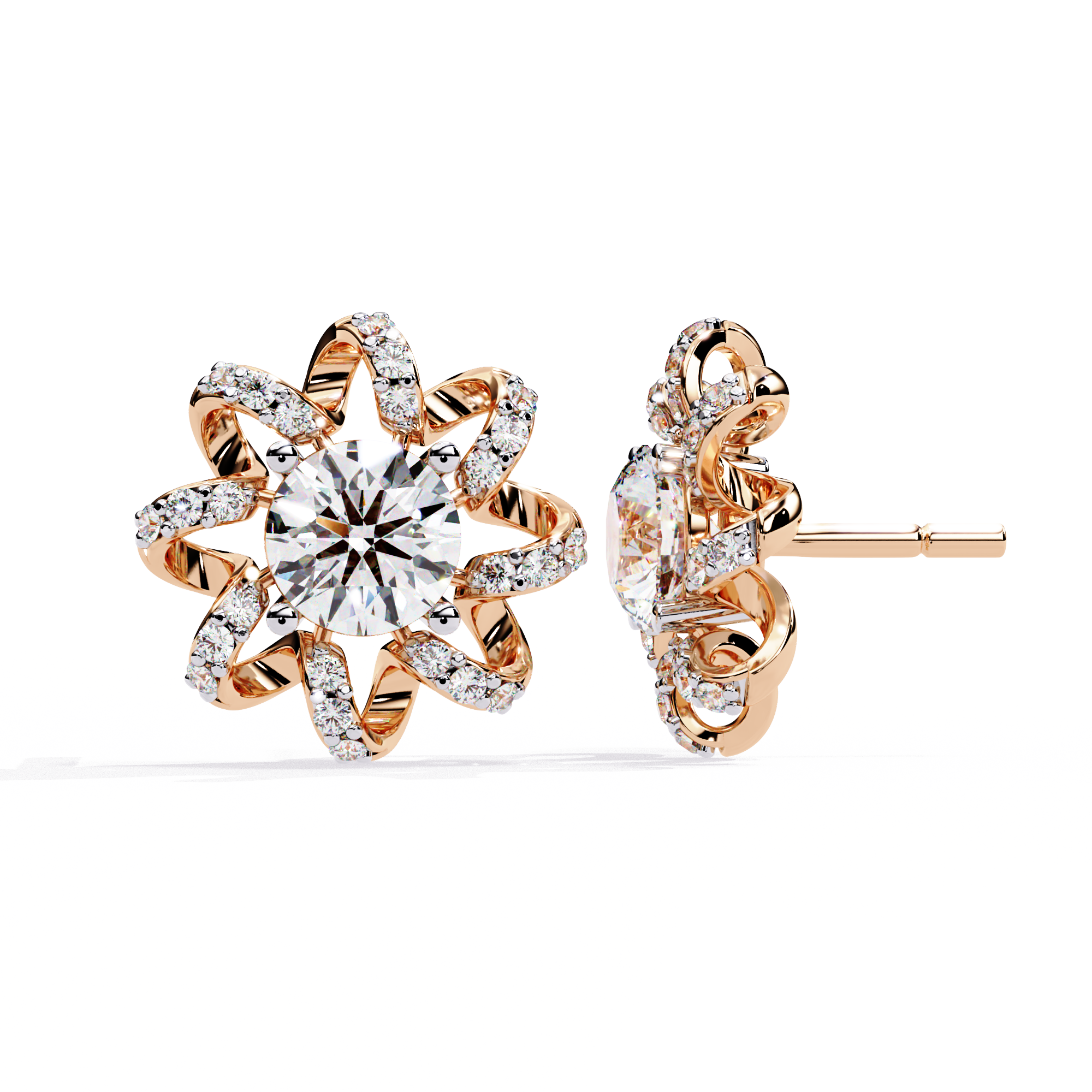 Halo Fall Diamond Earrings