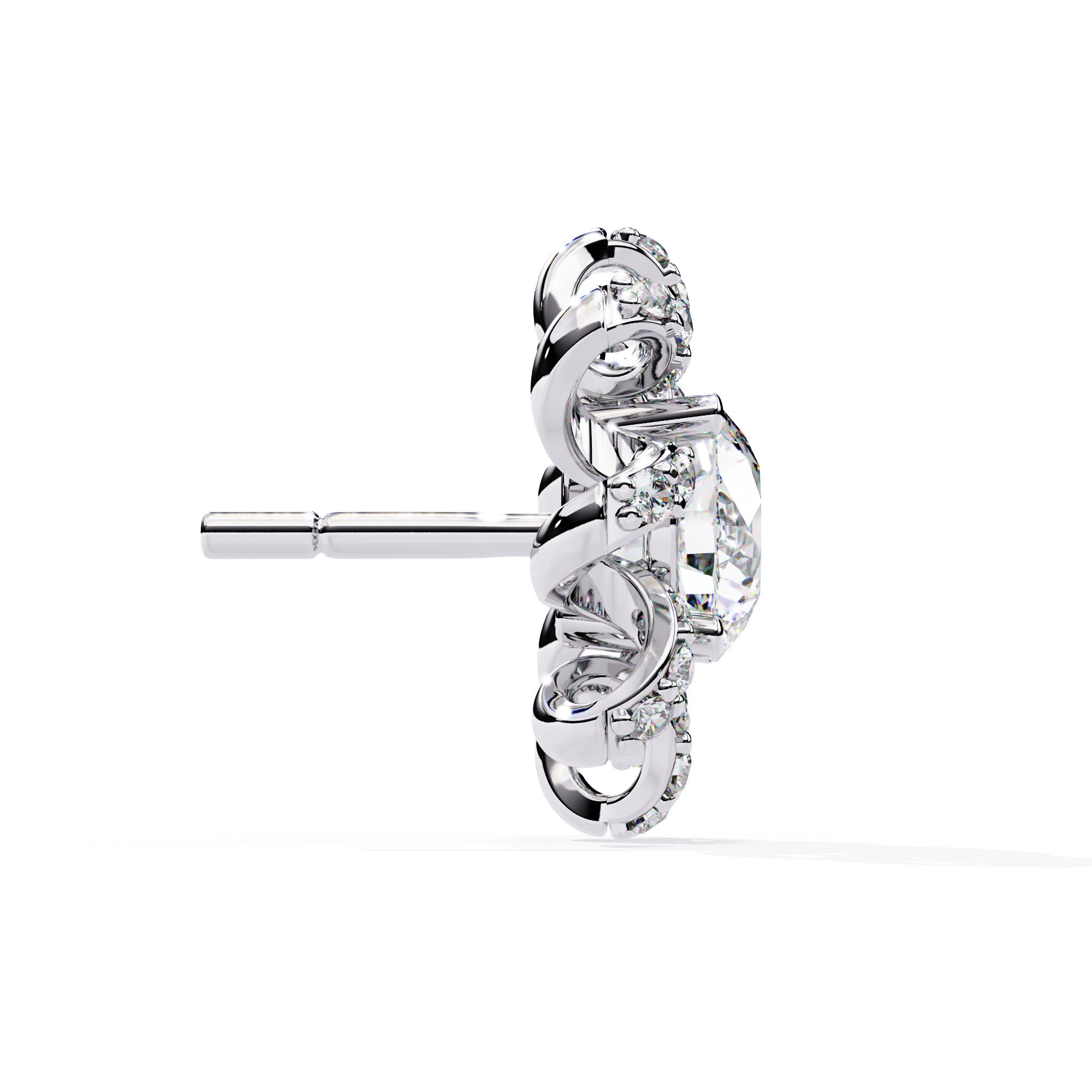 Halo Fall Diamond Earrings