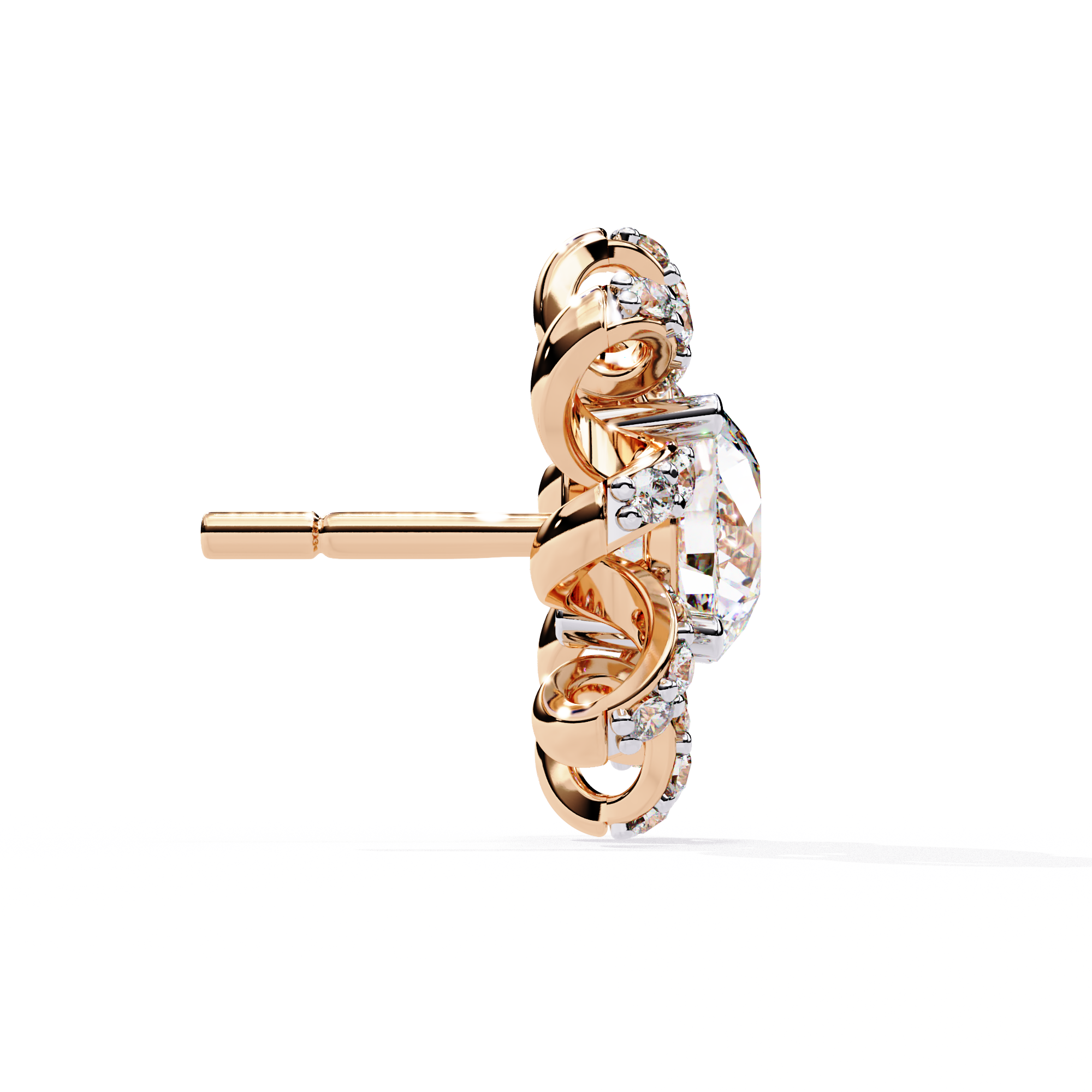 Halo Fall Diamond Earrings