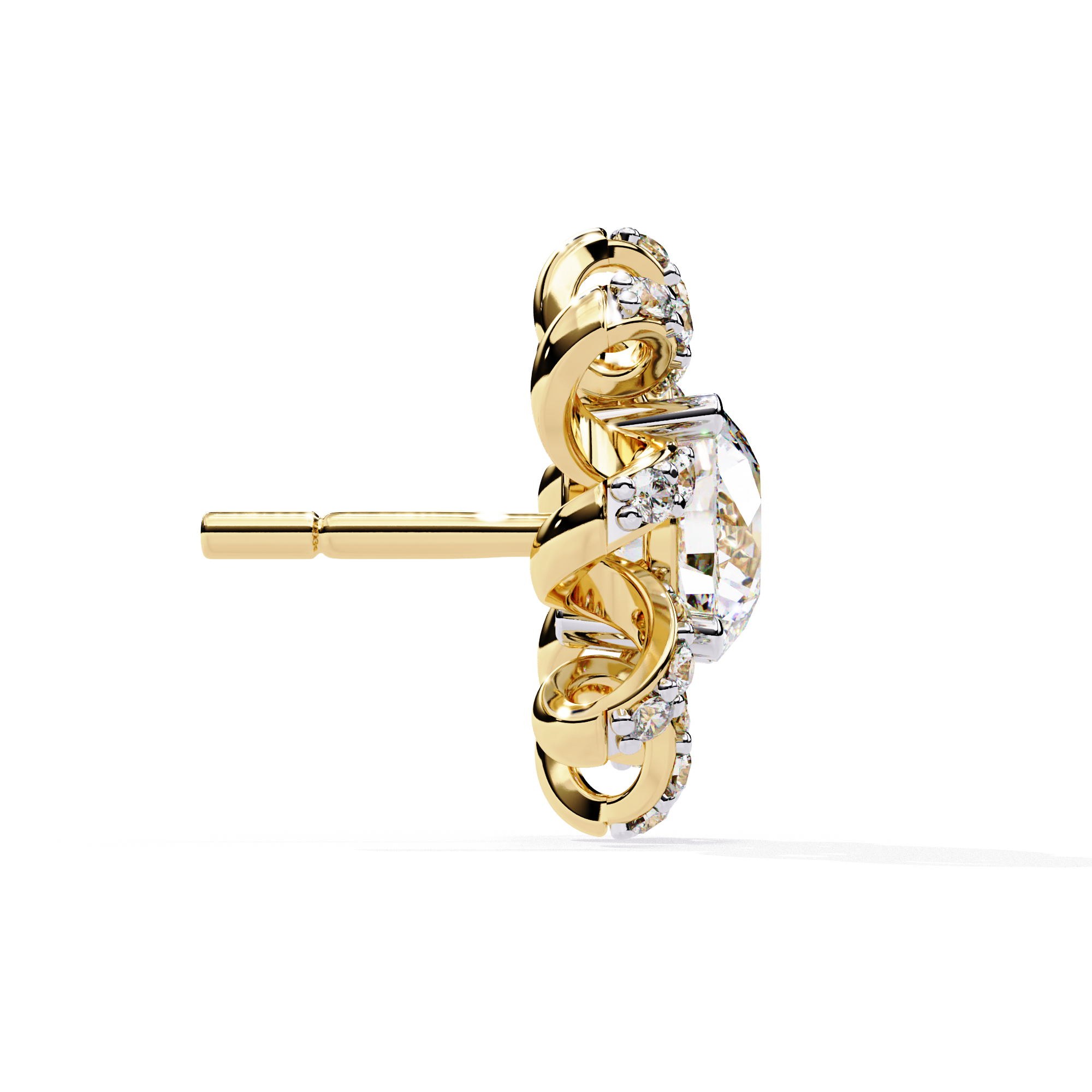 Halo Fall Diamond Earrings