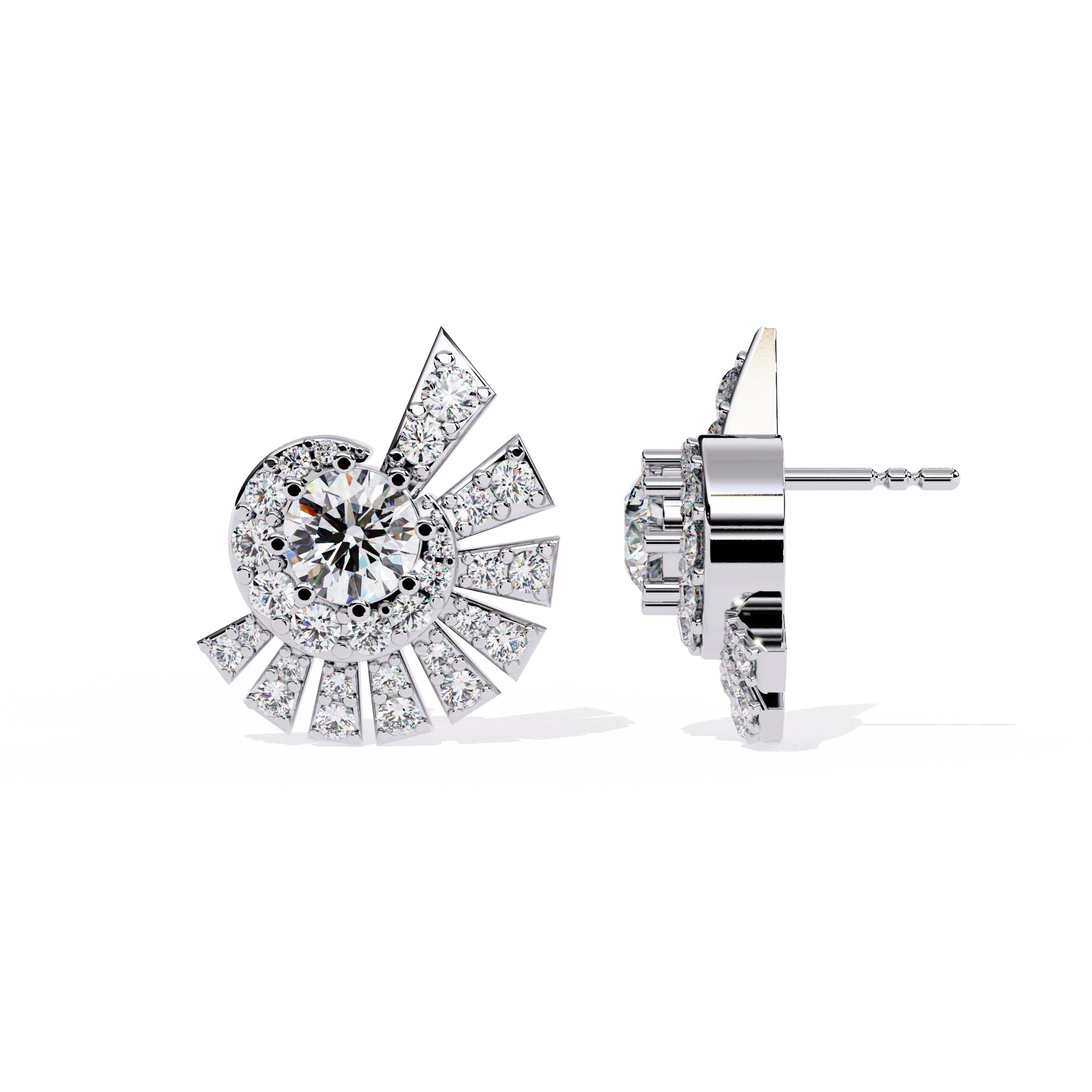 Golden Spiral Diamond Earrings