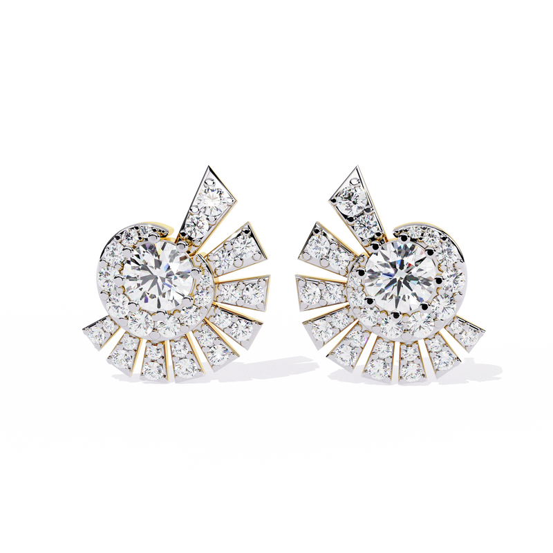 Golden Spiral Diamond Earrings