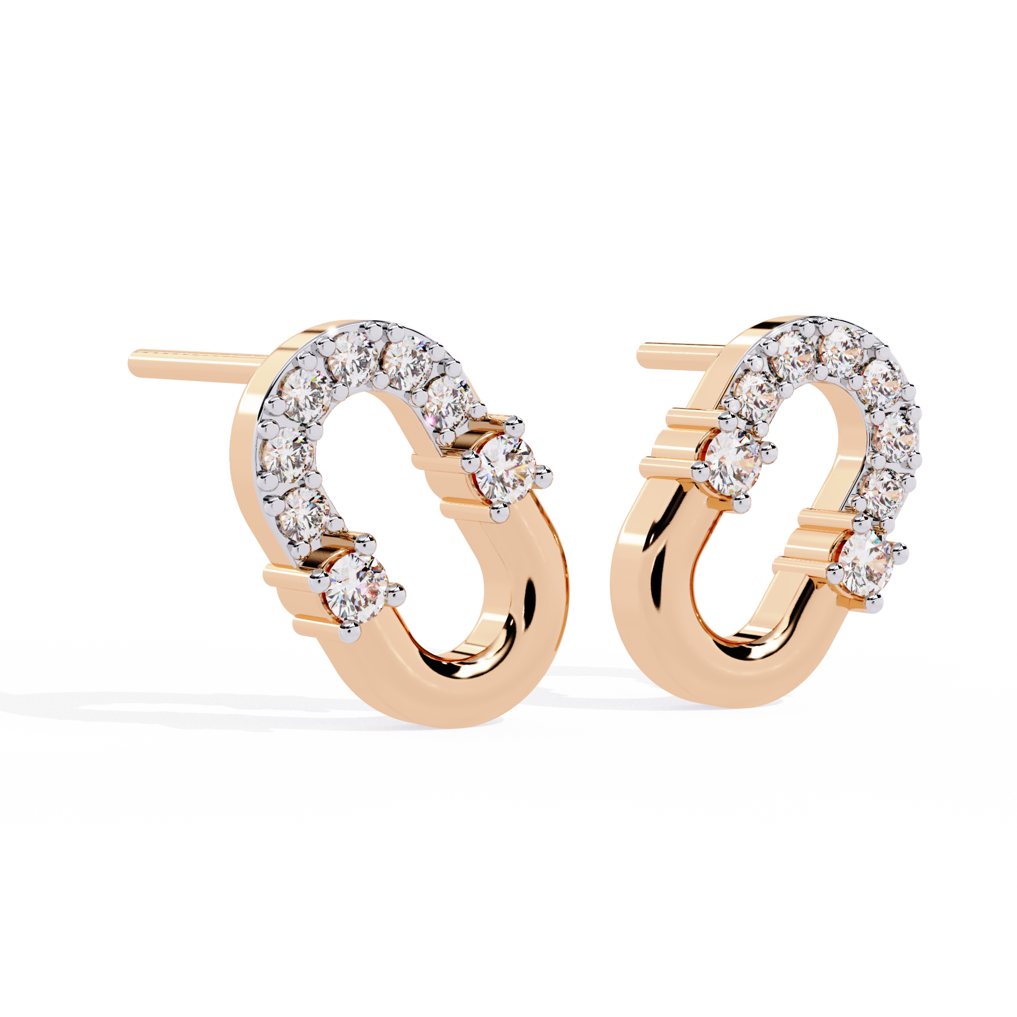 Sleek Halo Diamond Earrings