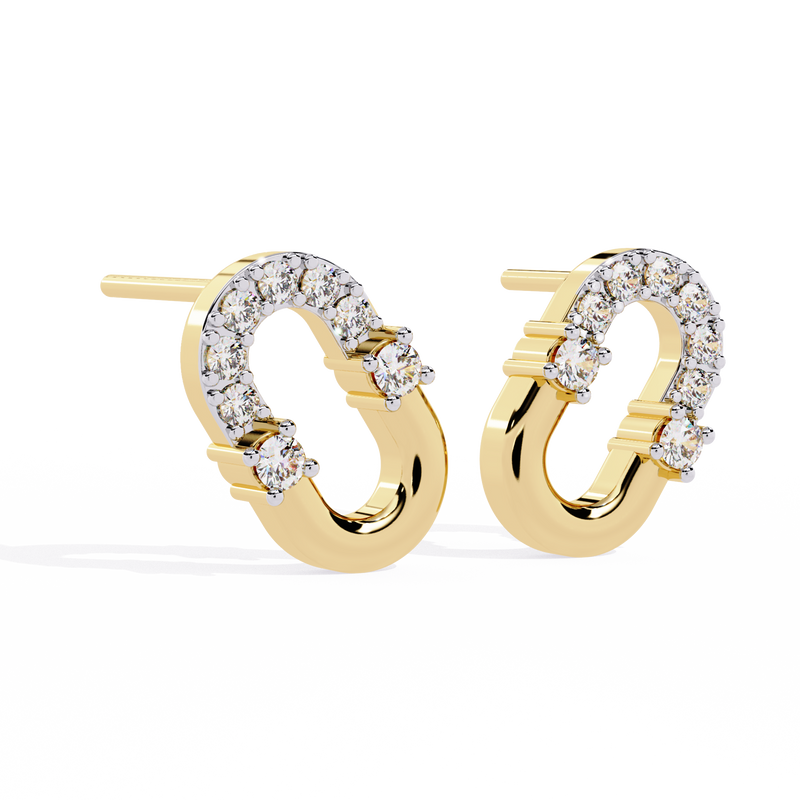 Sleek Halo Diamond Earrings