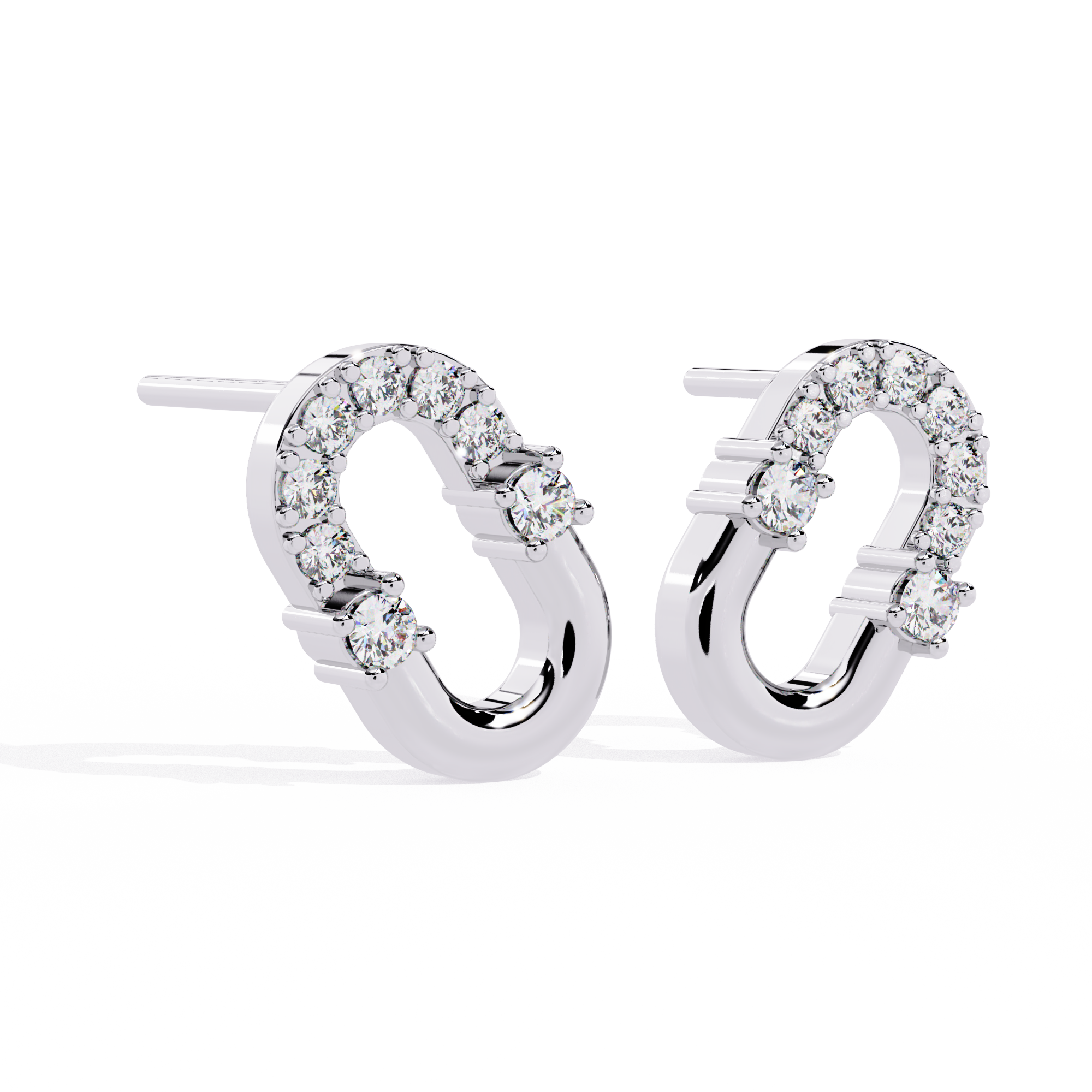 Sleek Halo Diamond Earrings