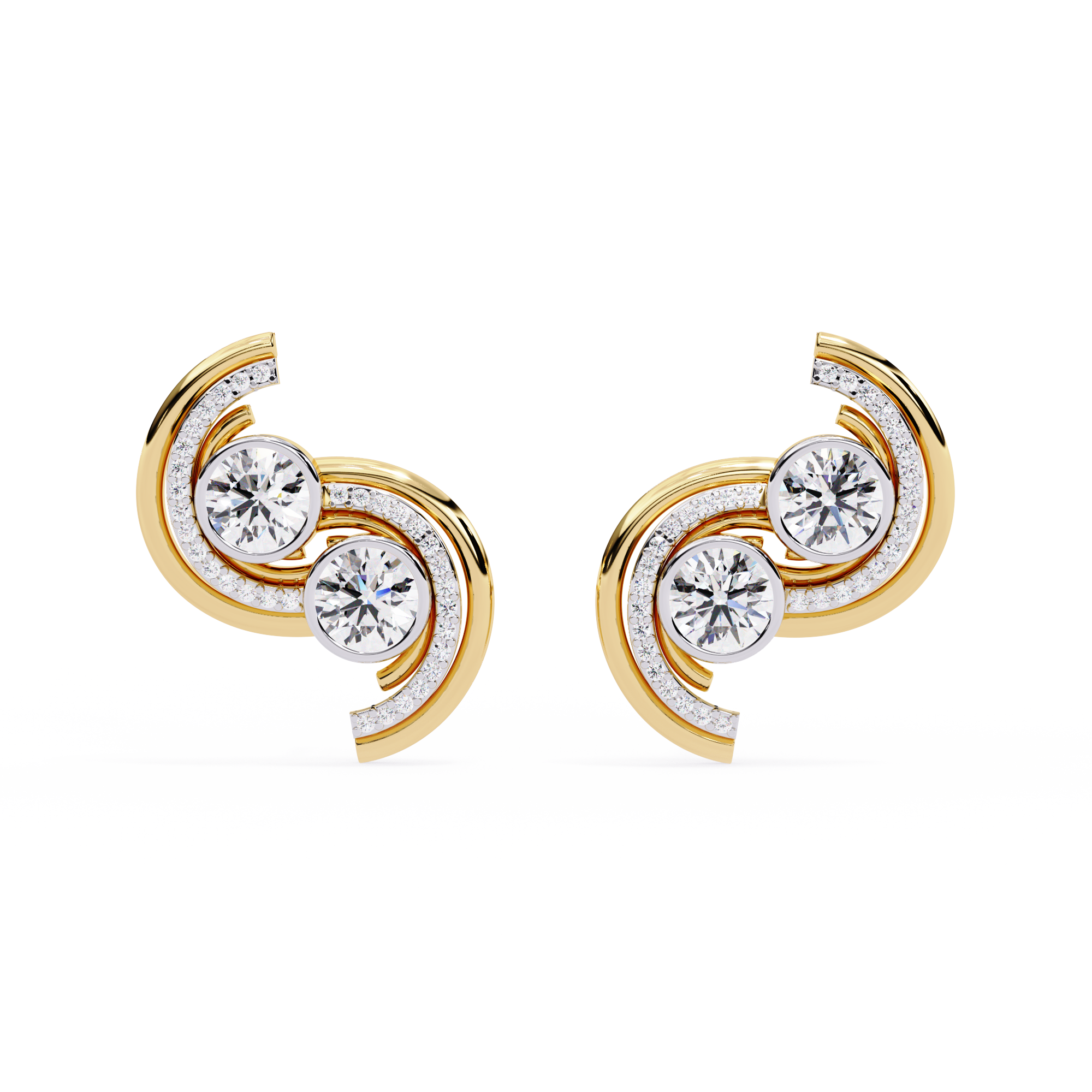 Soft Twist Diamond Earrings