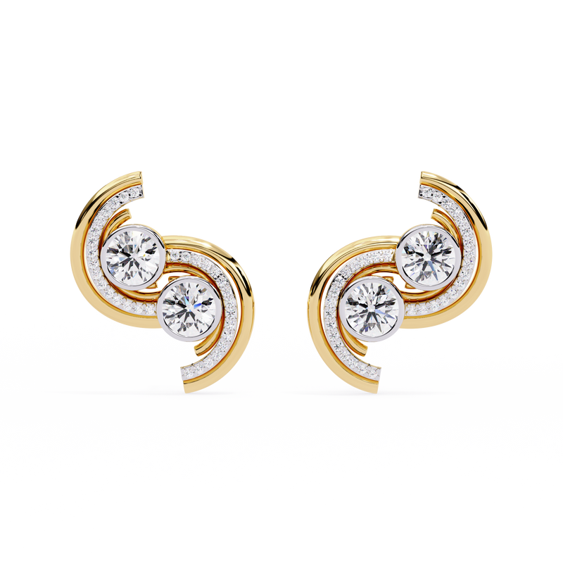 Soft Twist Diamond Earrings