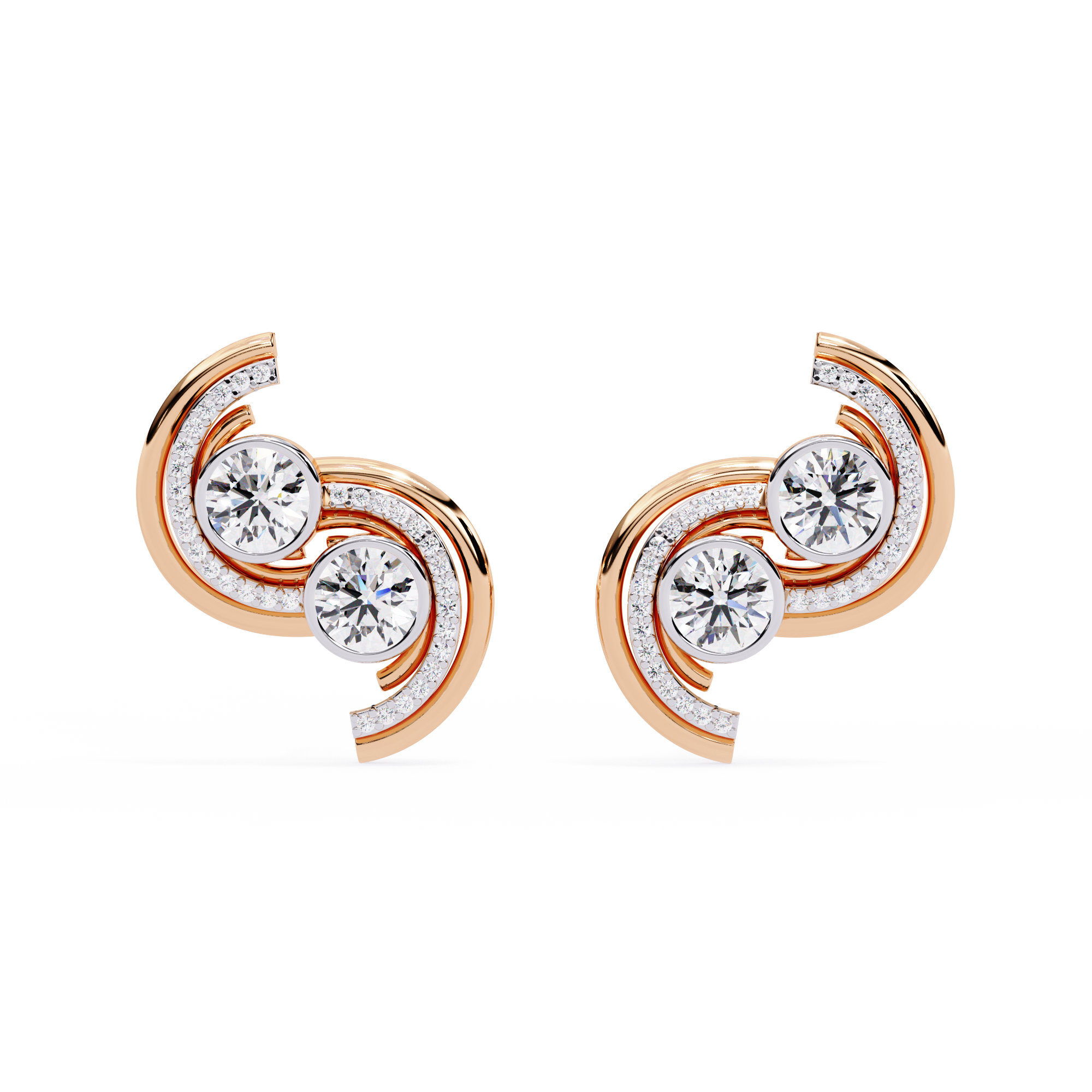 Soft Twist Diamond Earrings