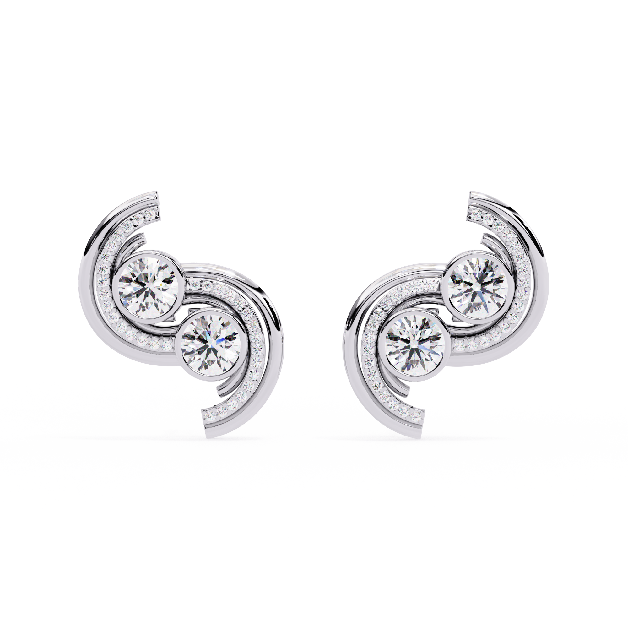 Soft Twist Diamond Earrings