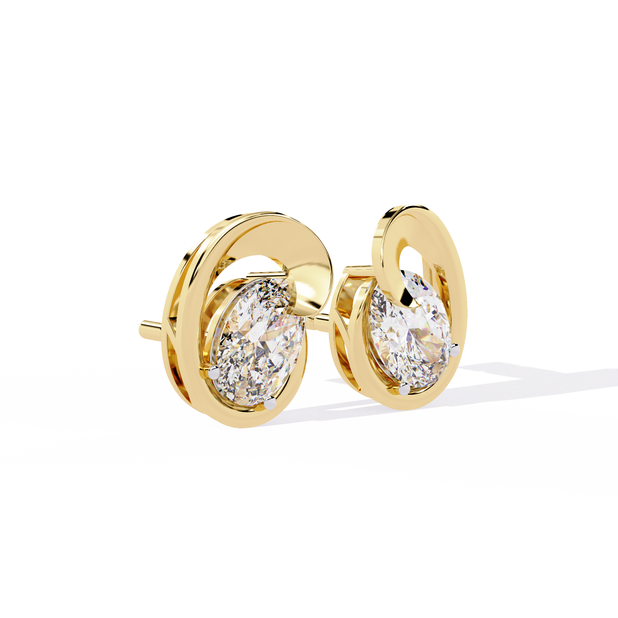 Chic Edge Diamond Earrings