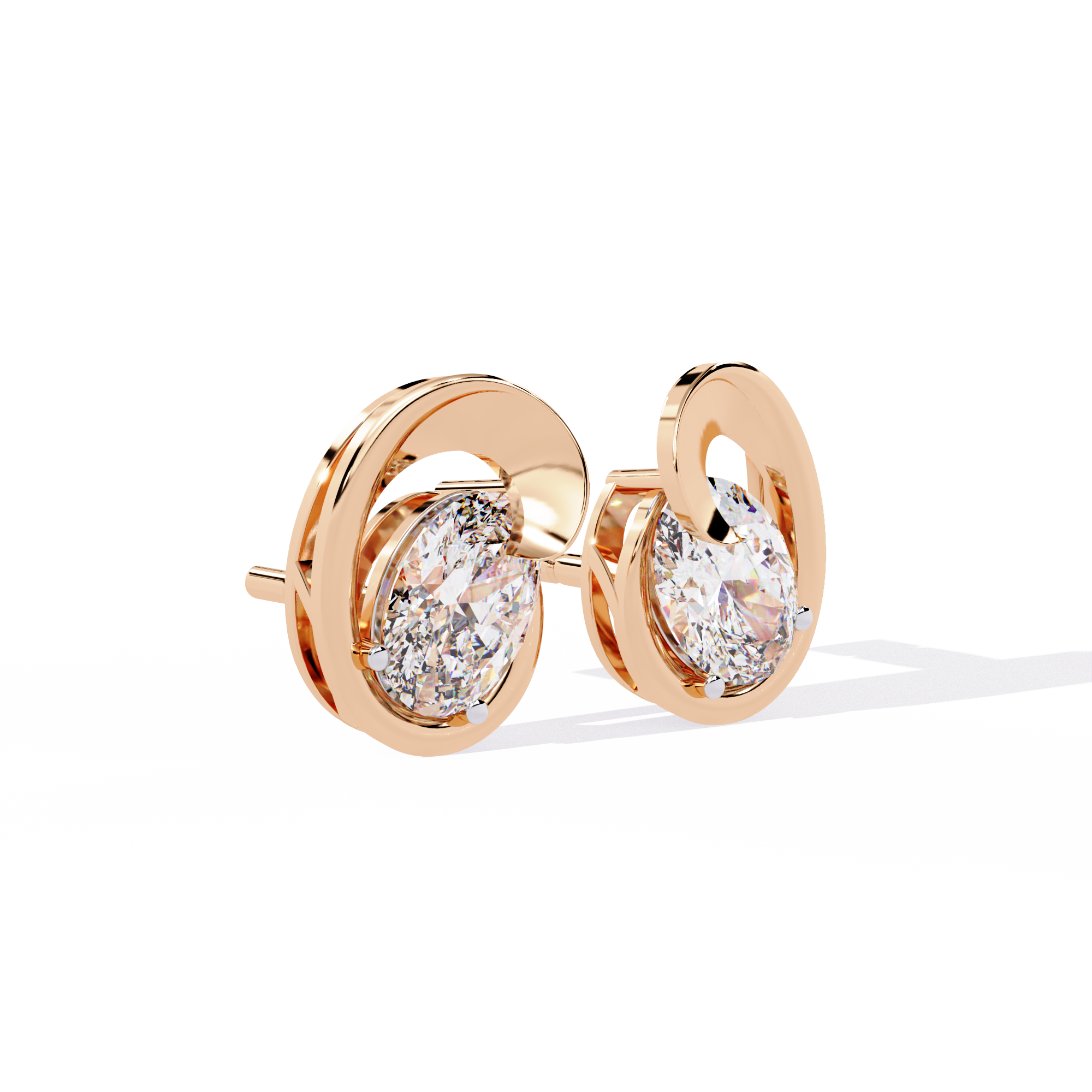 Chic Edge Diamond Earrings
