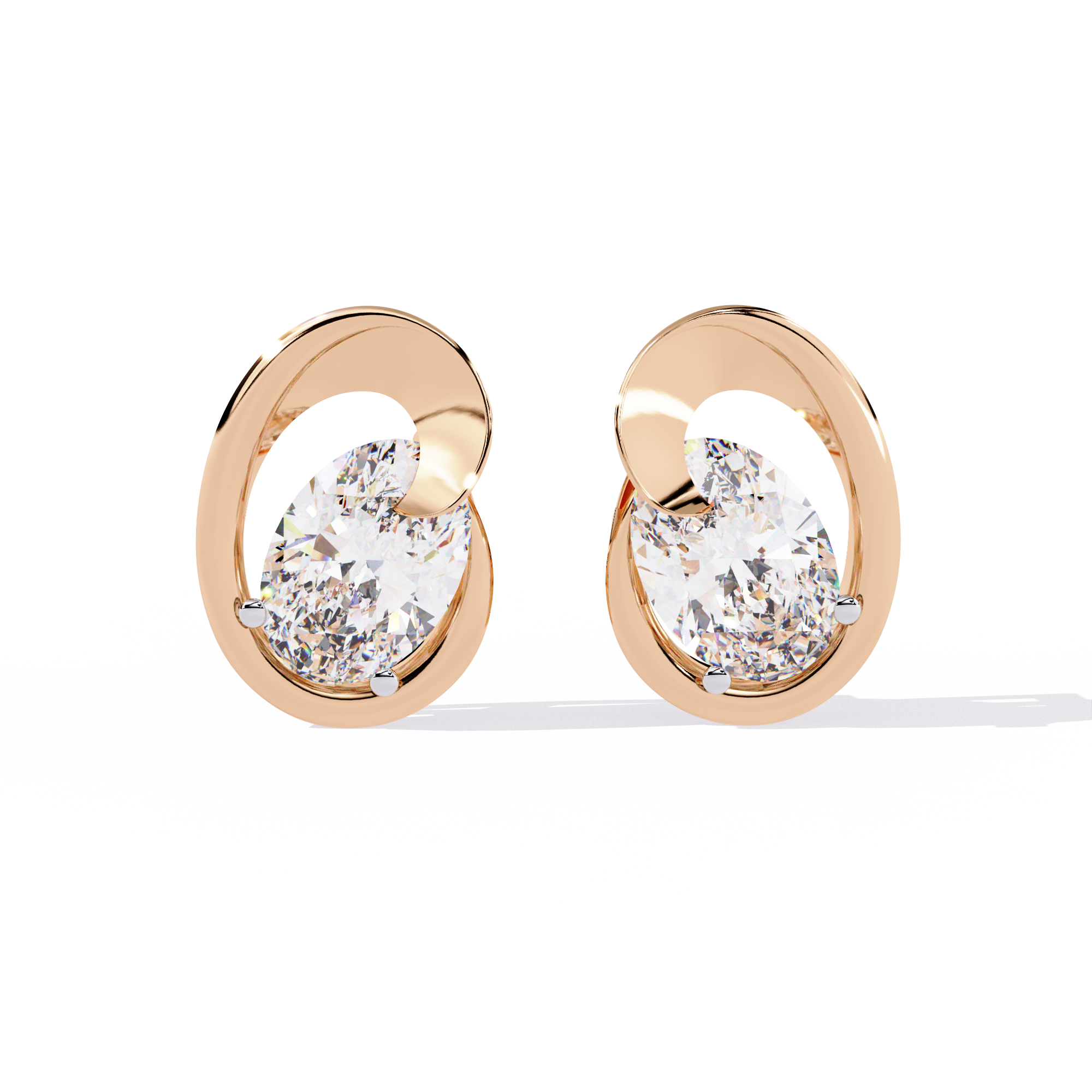 Chic Edge Diamond Earrings