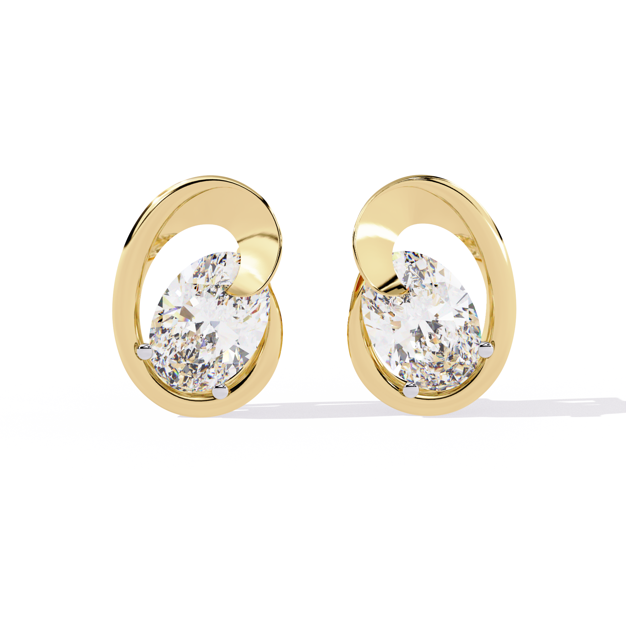 Chic Edge Diamond Earrings