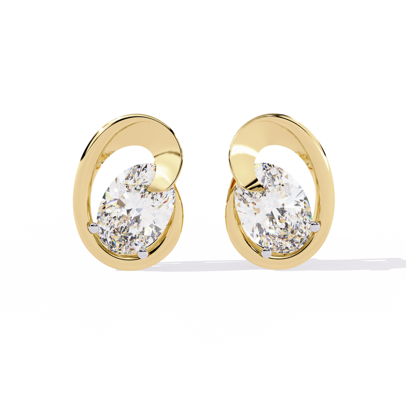 Chic Edge Diamond Earrings