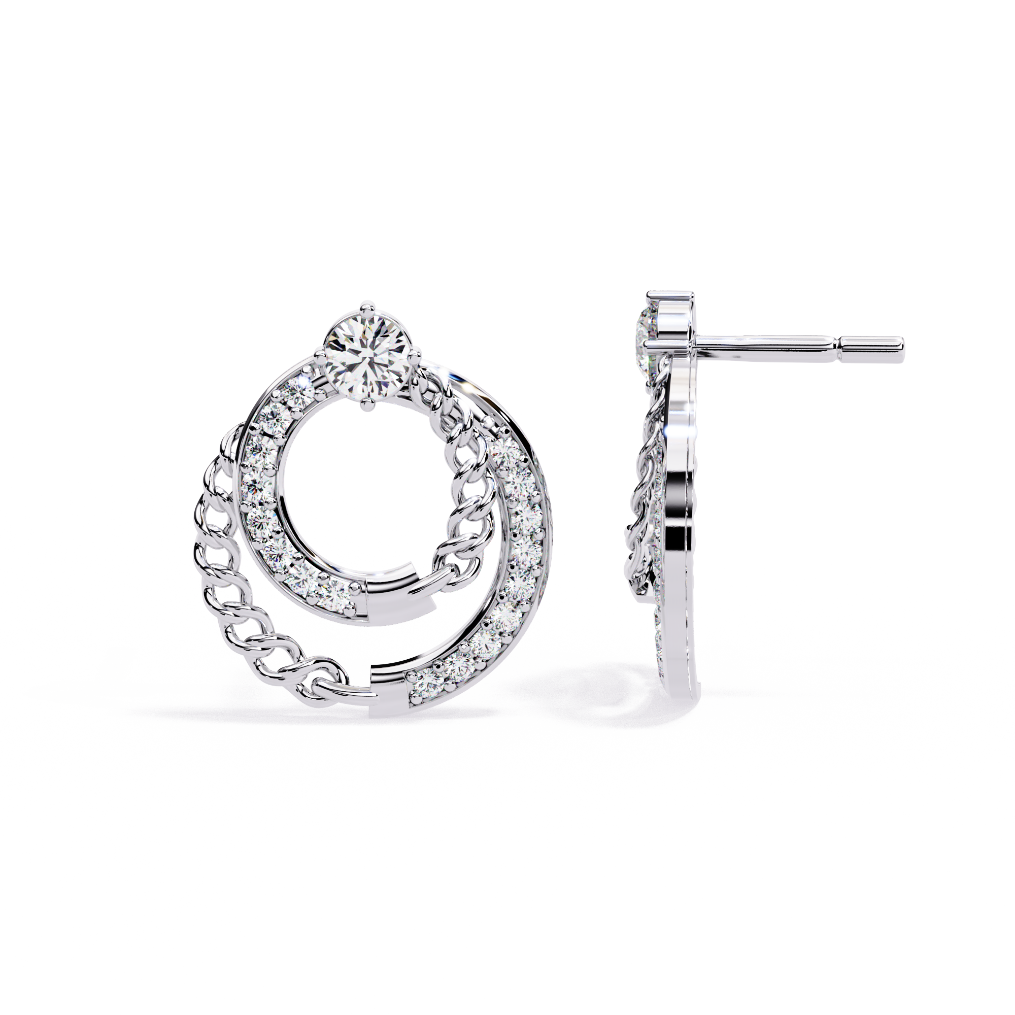 Luxe Edge Diamond Earrings