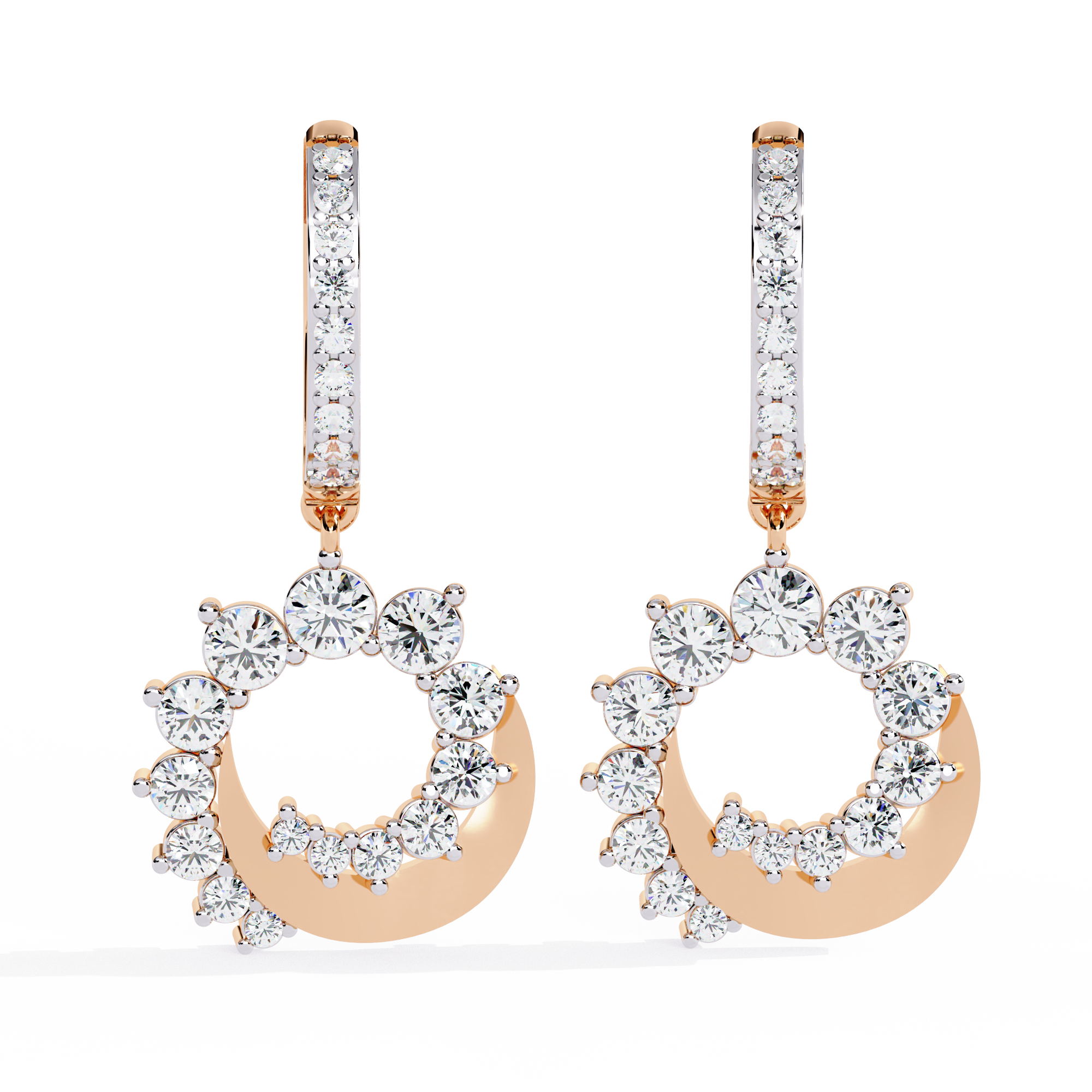 Gilded Halo Diamond Earrings