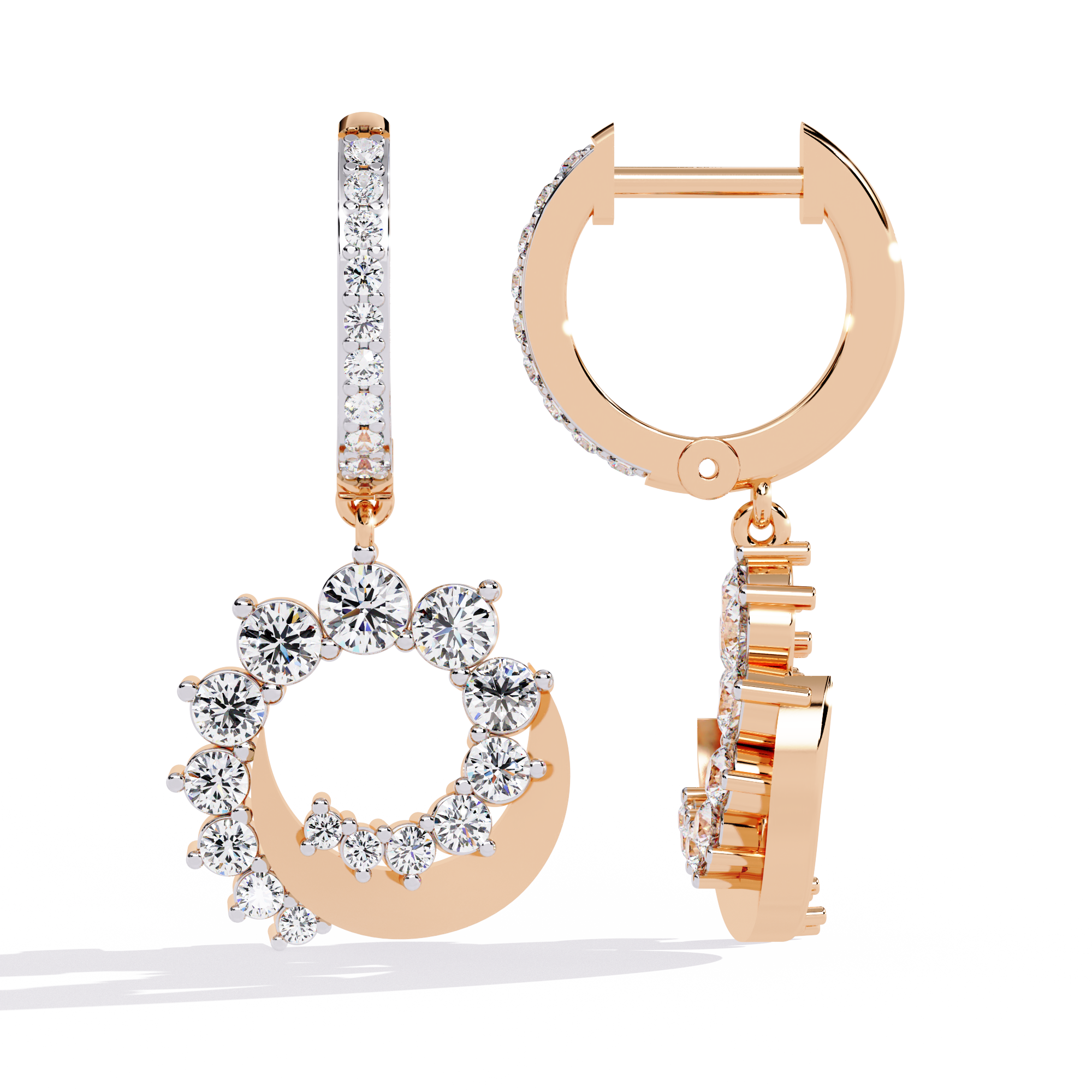 Gilded Halo Diamond Earrings
