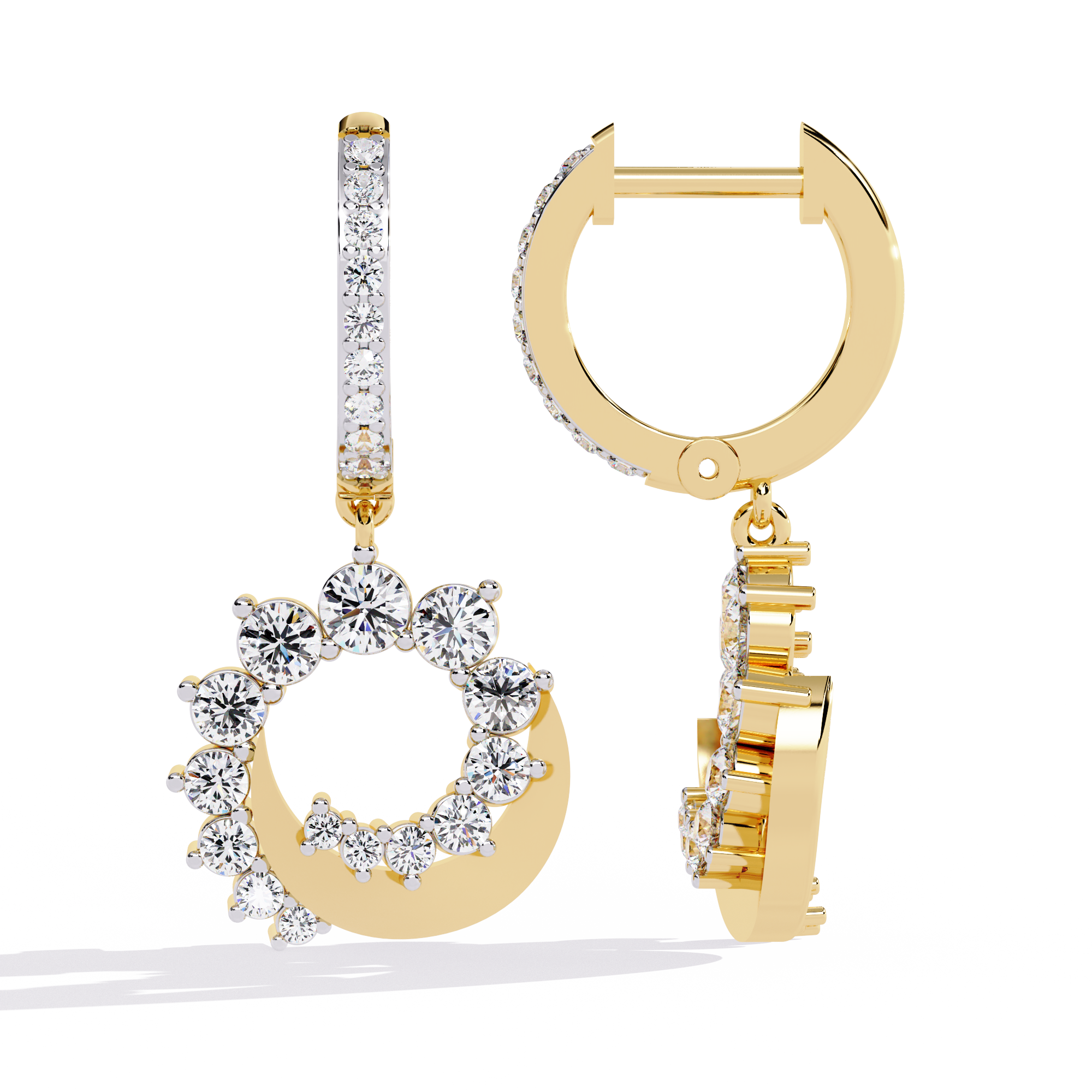 Gilded Halo Diamond Earrings