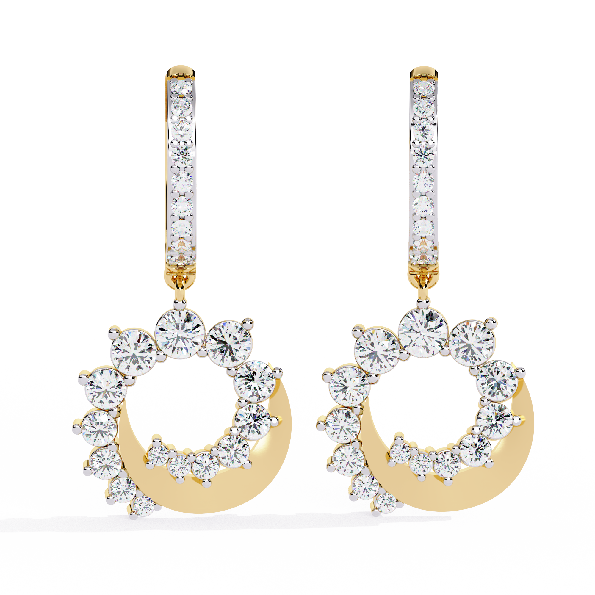 Gilded Halo Diamond Earrings