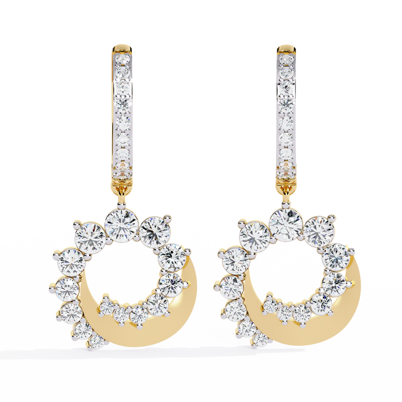Gilded Halo Diamond Earrings