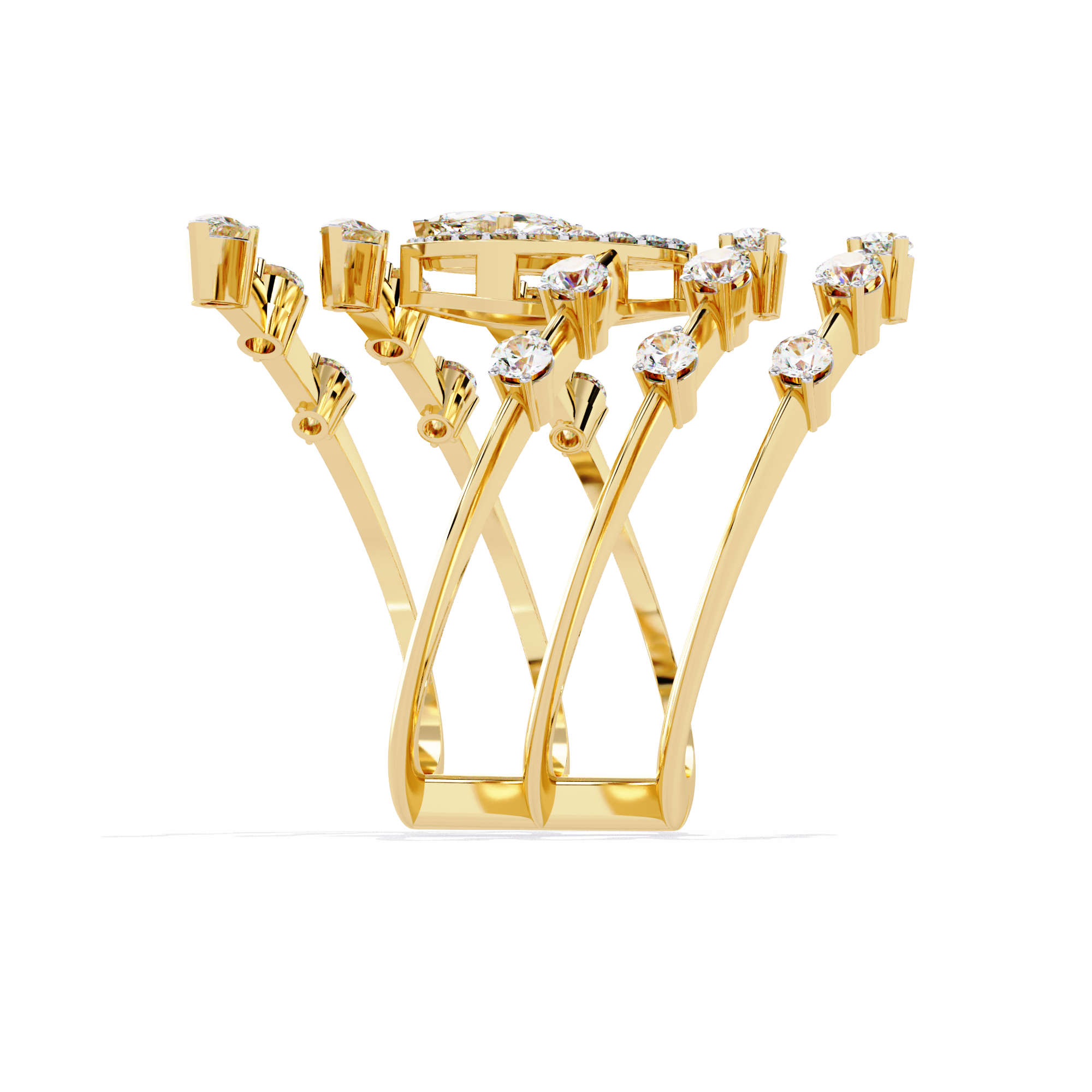 Golden Flame Circle Ring