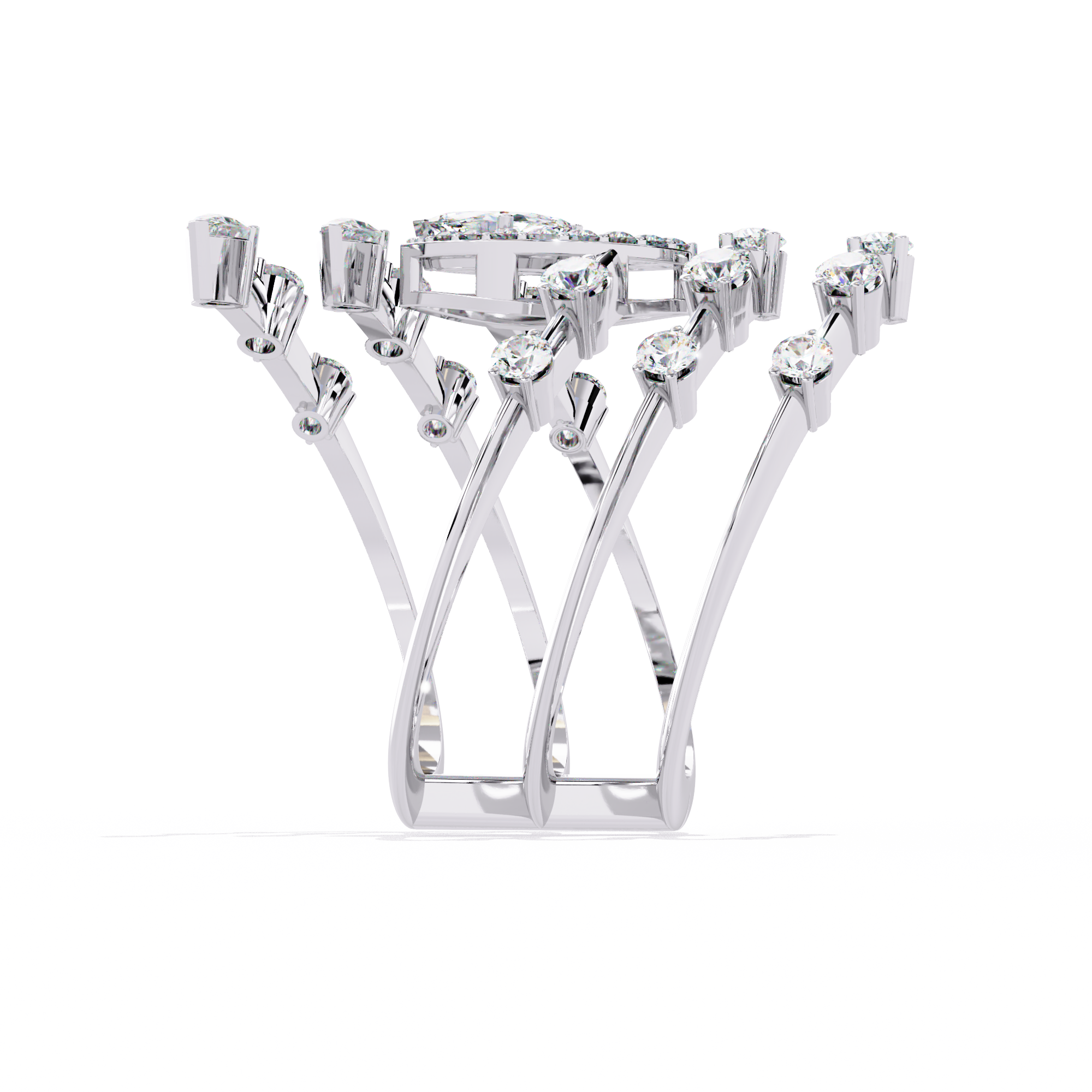 Golden Flame Circle Ring