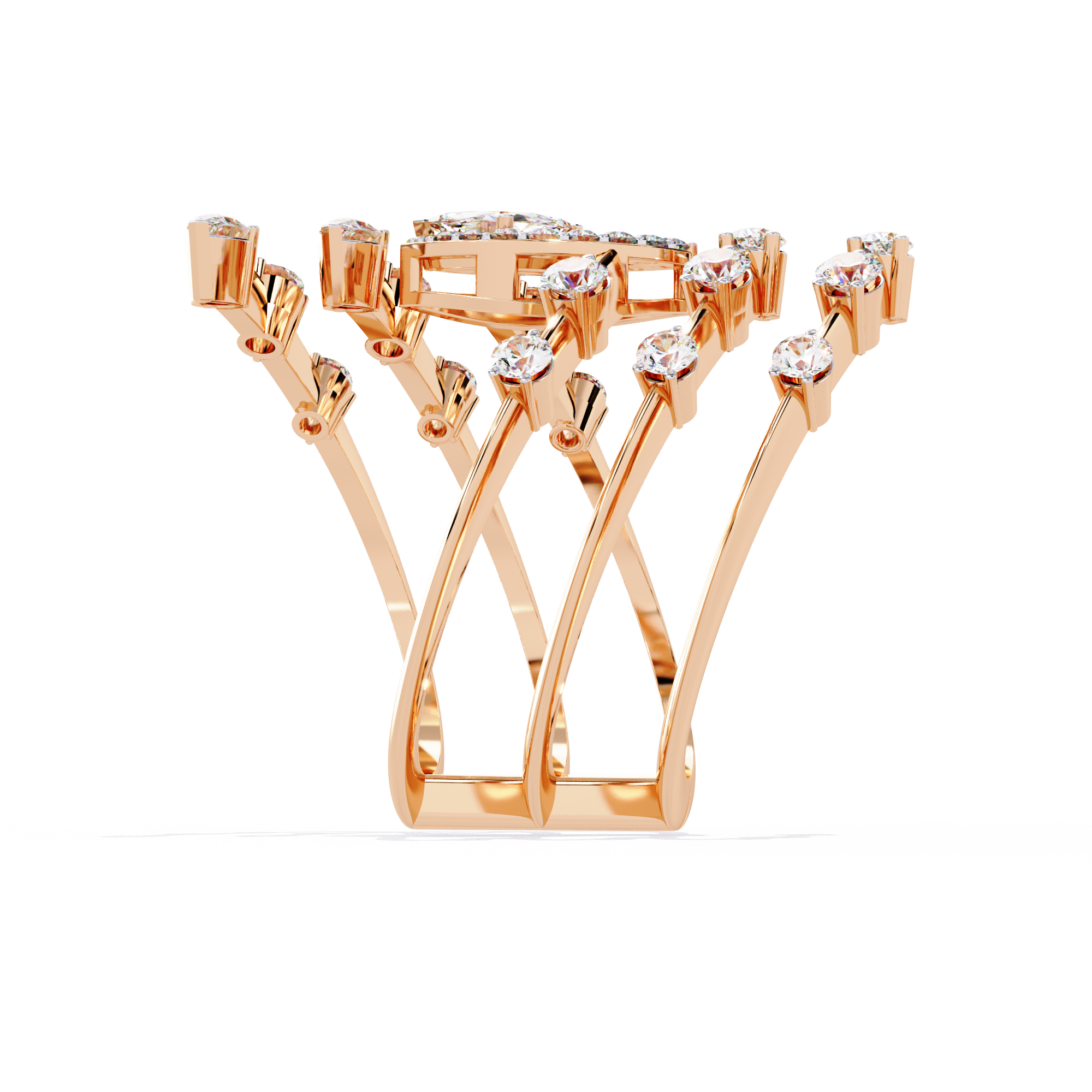 Golden Flame Circle Ring