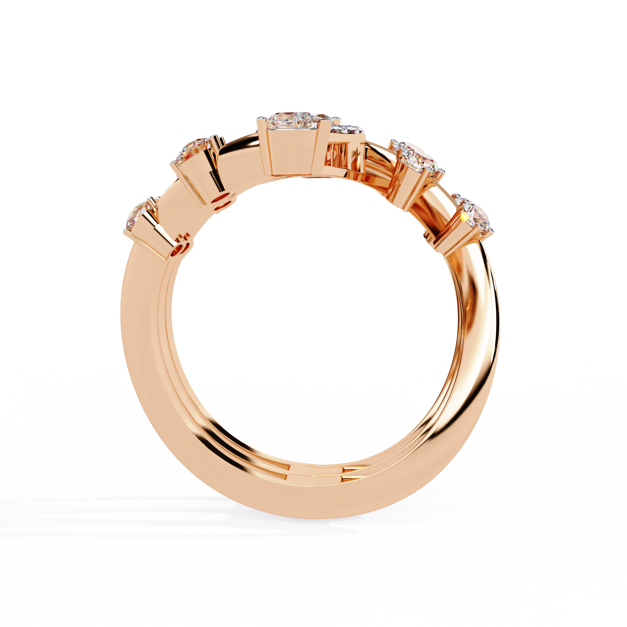 Golden Flame Circle Ring
