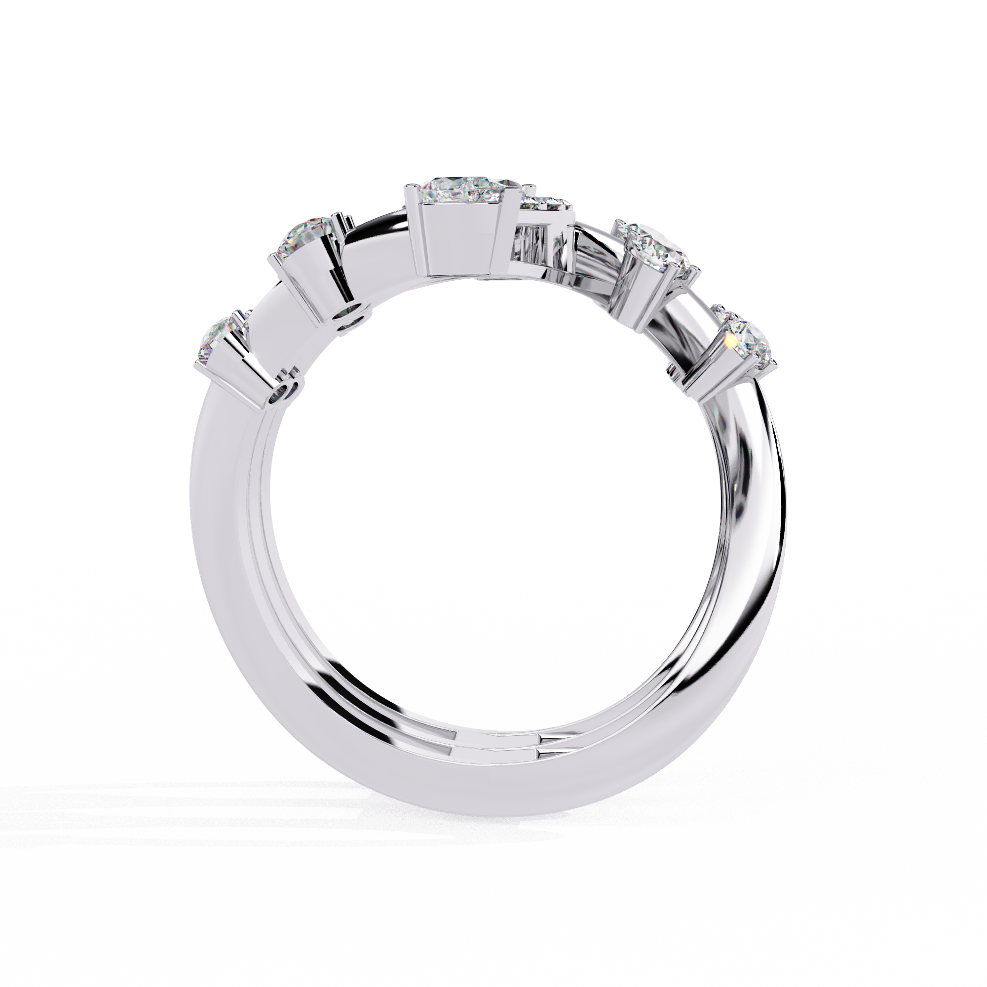 Golden Flame Circle Ring